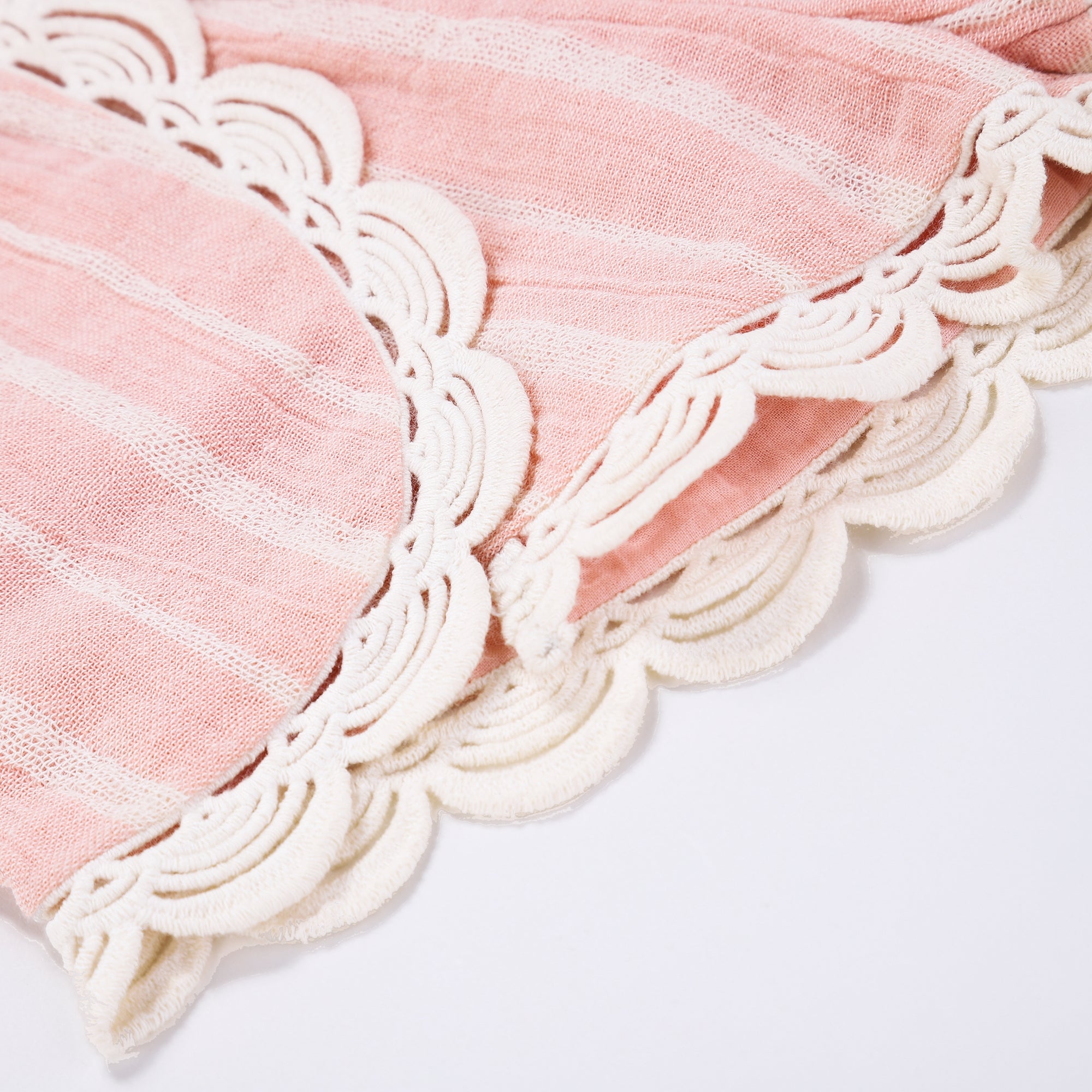 Girls Blush Stripes Cotton Shorts