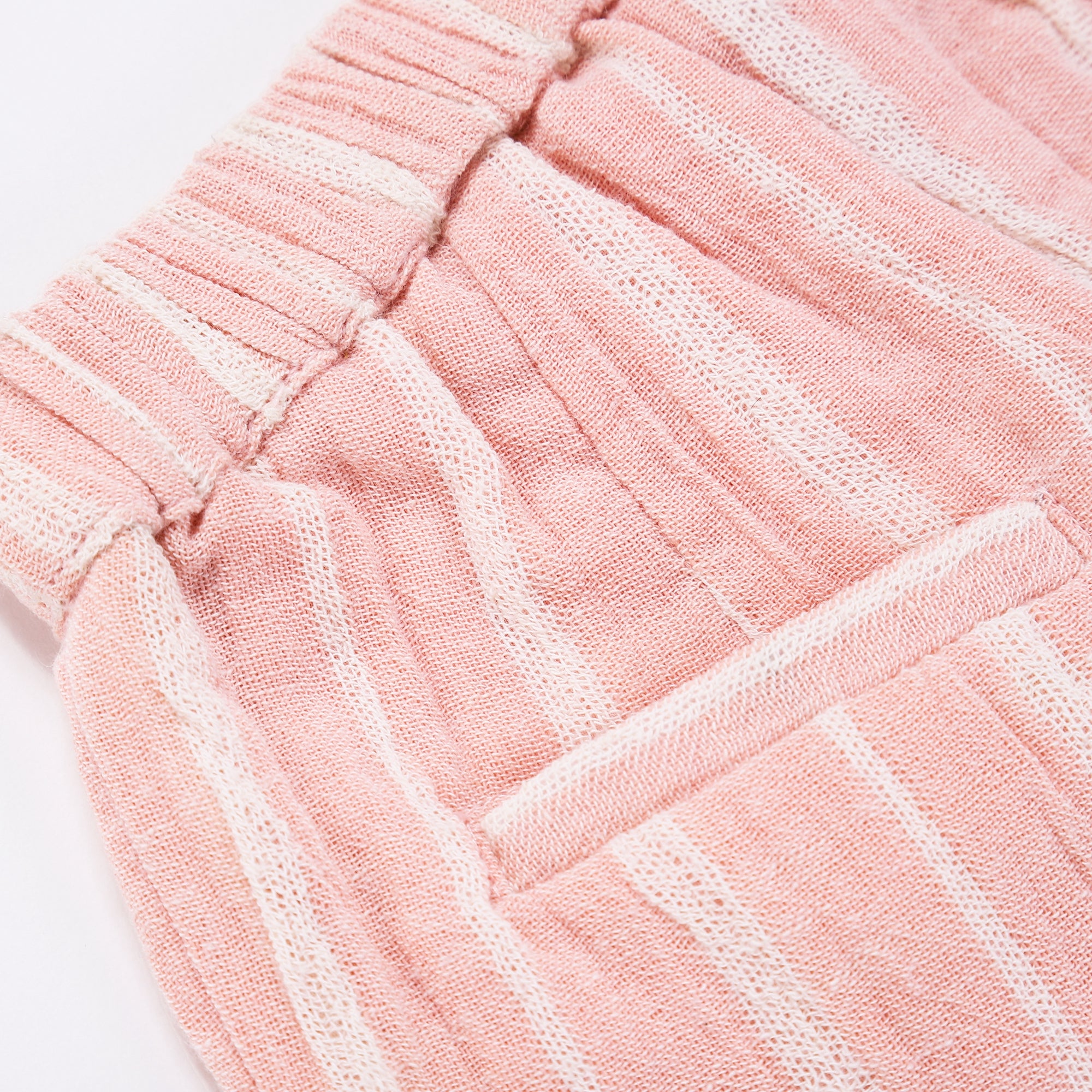 Girls Blush Stripes Cotton Shorts