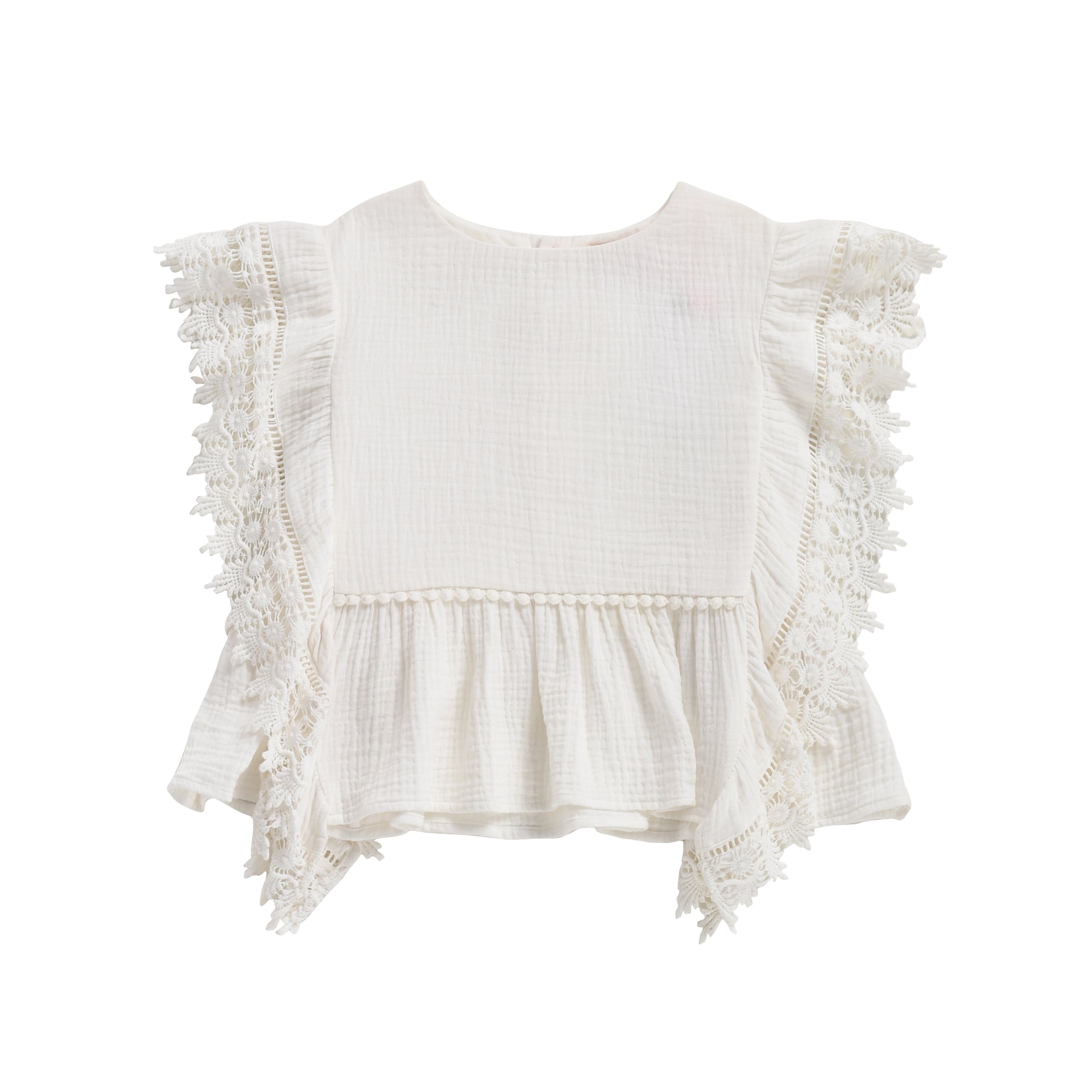 Girls White Cotton Top
