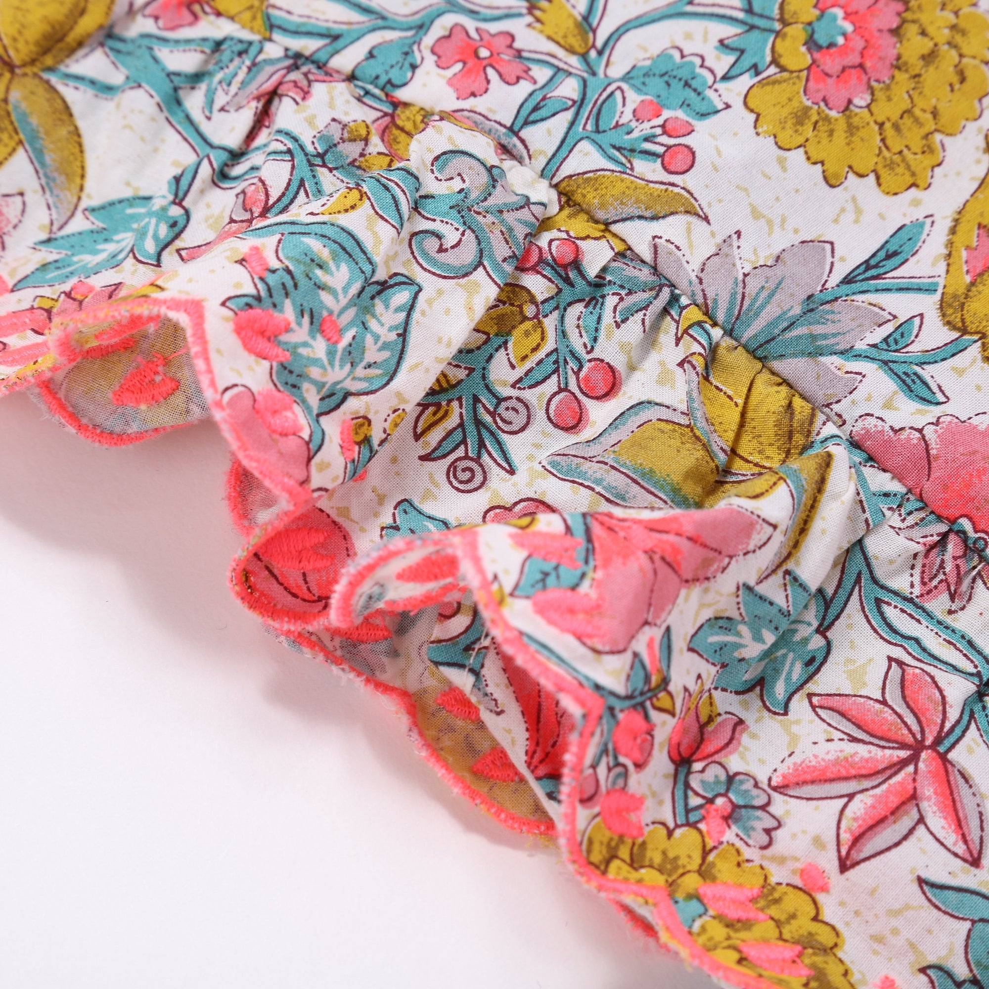 Girls Multi Flowers Cotton Top