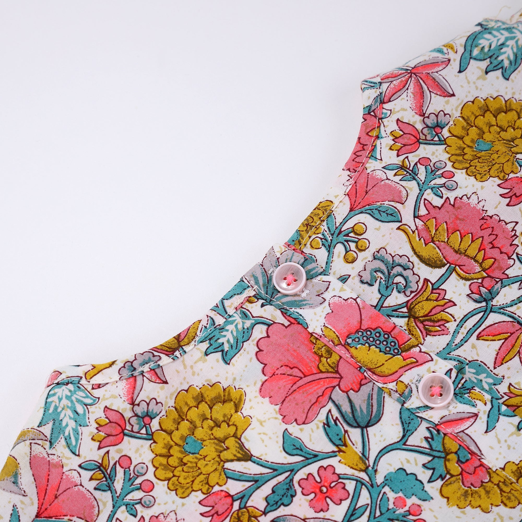Girls Multi Flowers Cotton Top