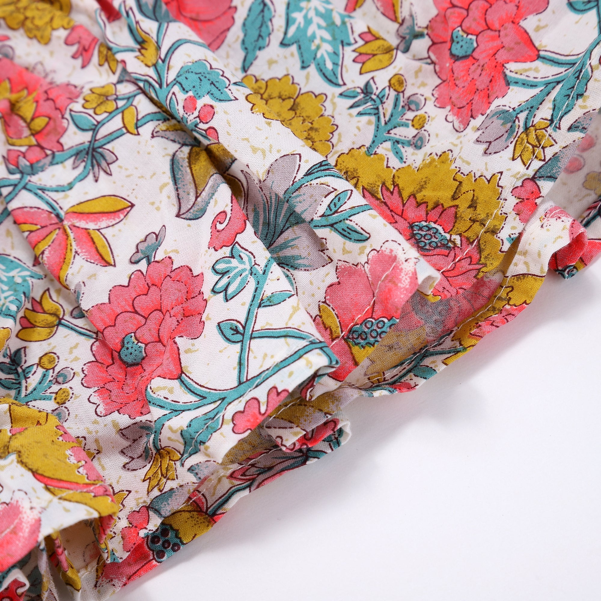 Girls Multi Flowers Cotton Top