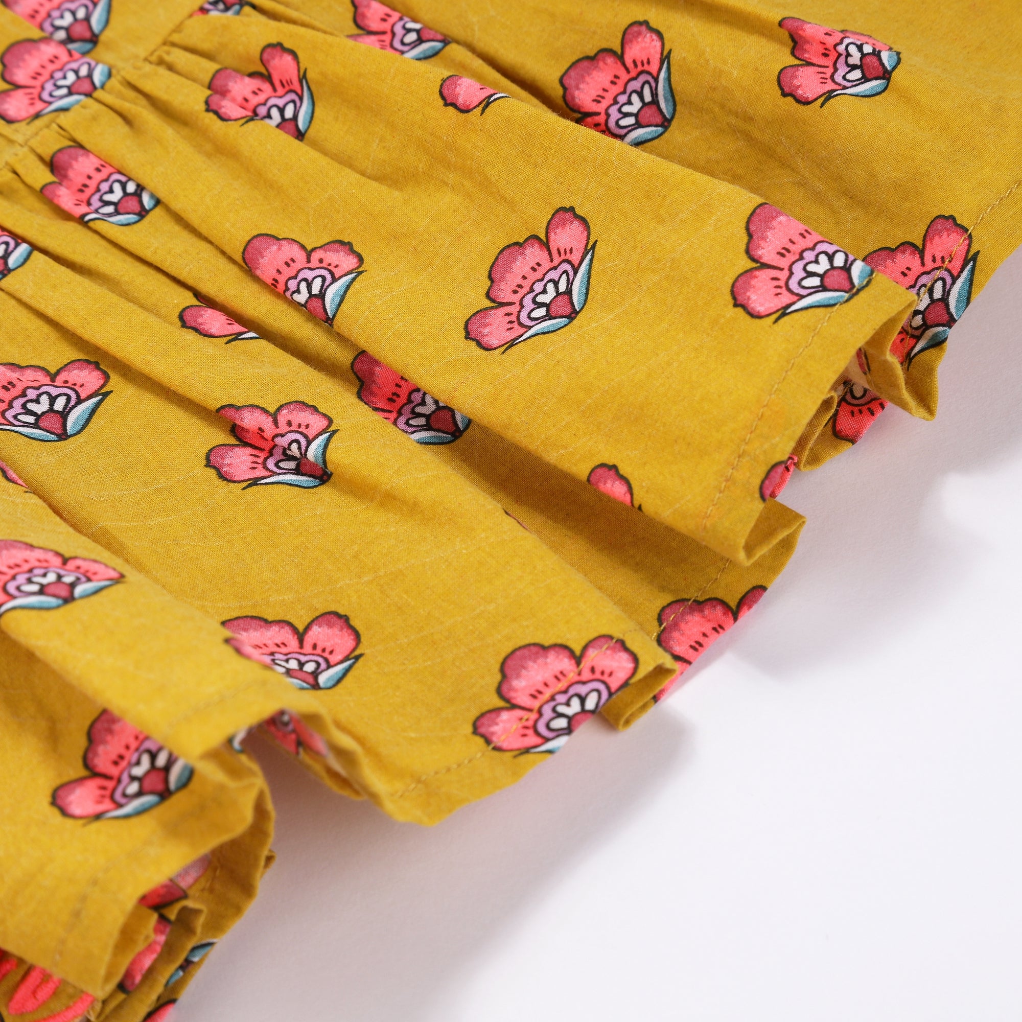 Girls Safran Flowers Cotton Top