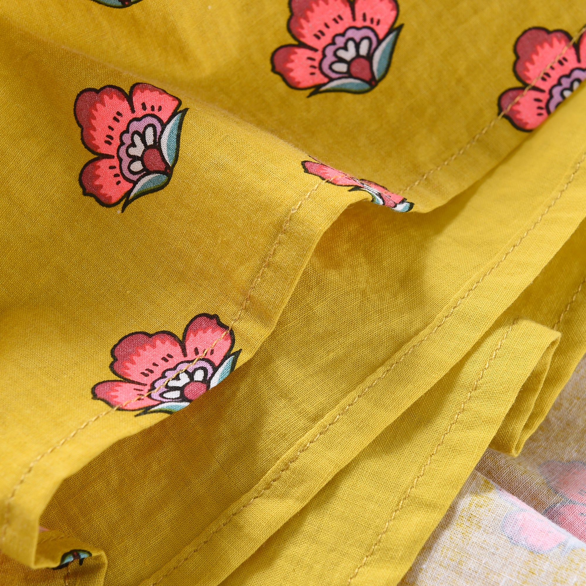 Girls Safran Flowers Cotton Top