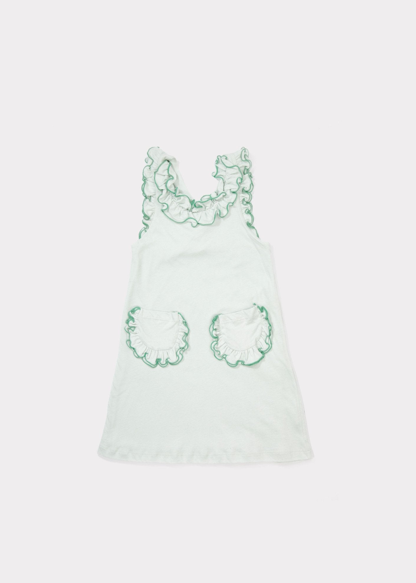 Girls Light Mint Cotton Jersey Dress
