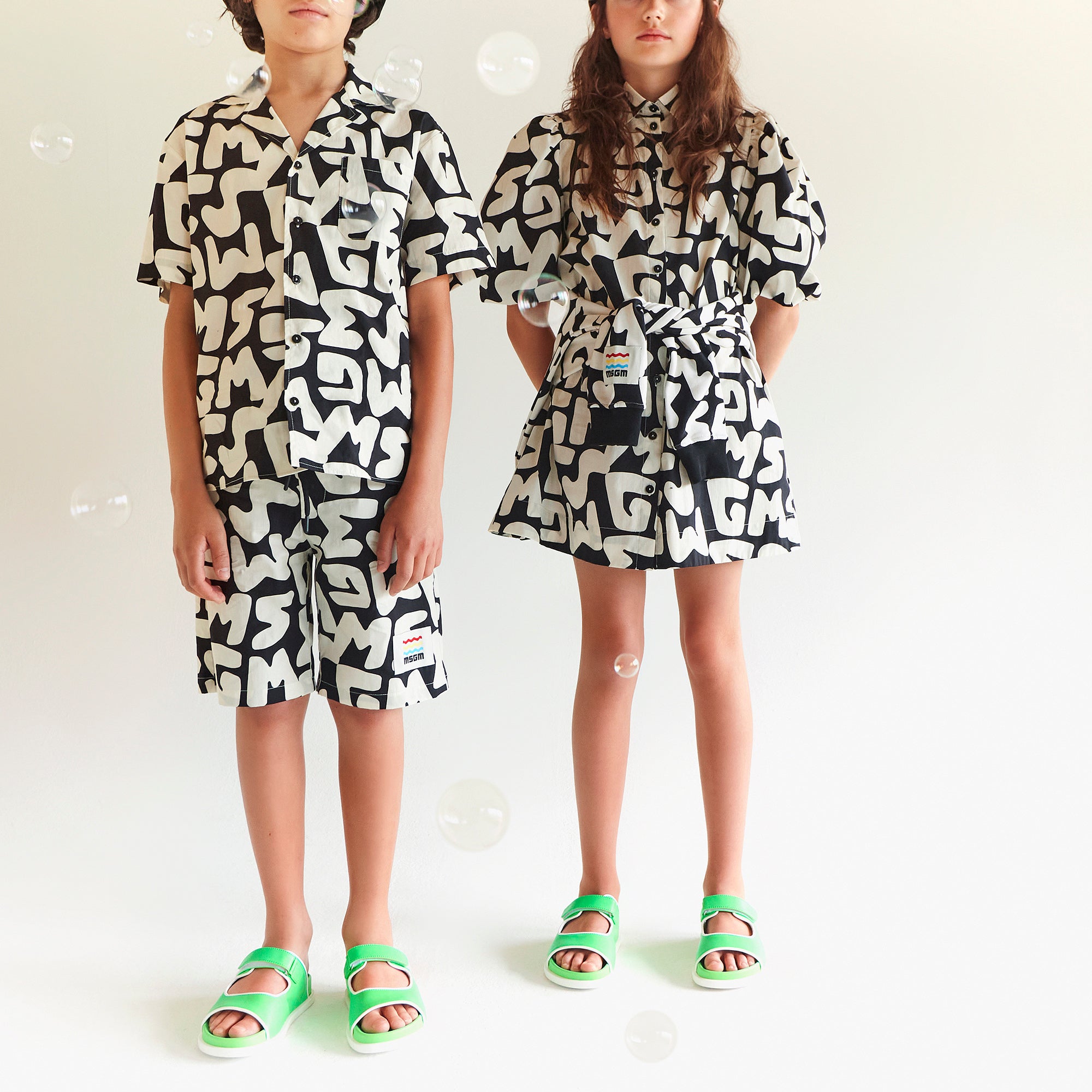 Girls Black Logo Cotton Dress