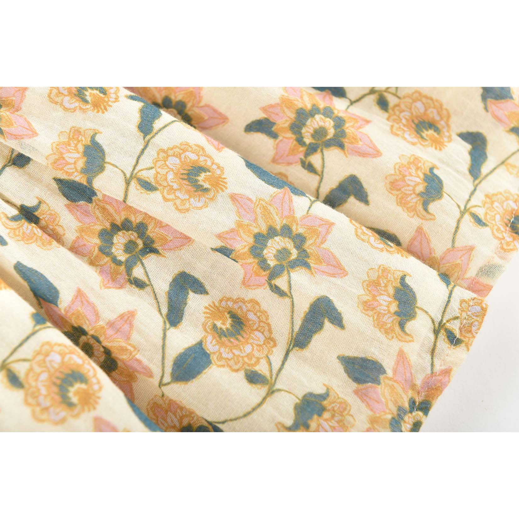 Girls Cream Flowers Dress