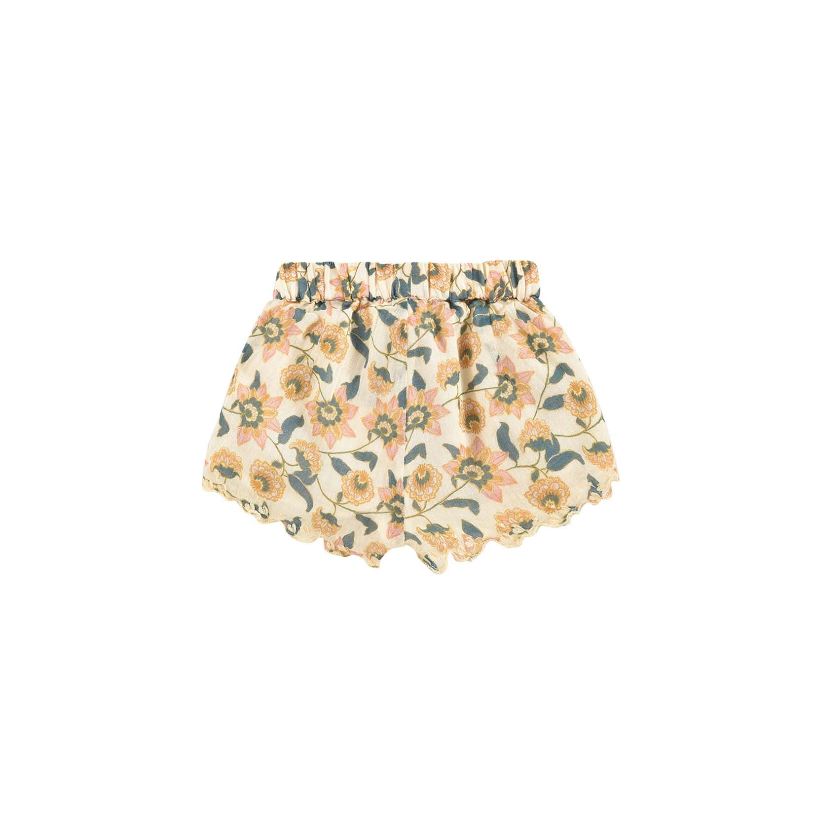 Girls Cream Flowers Shorts