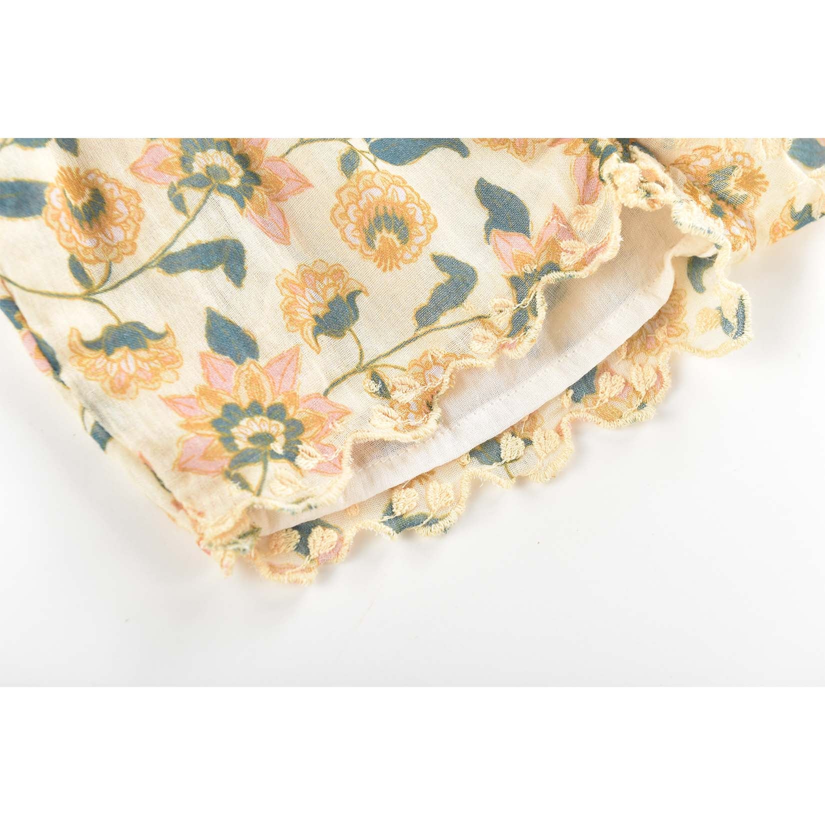 Girls Cream Flowers Shorts