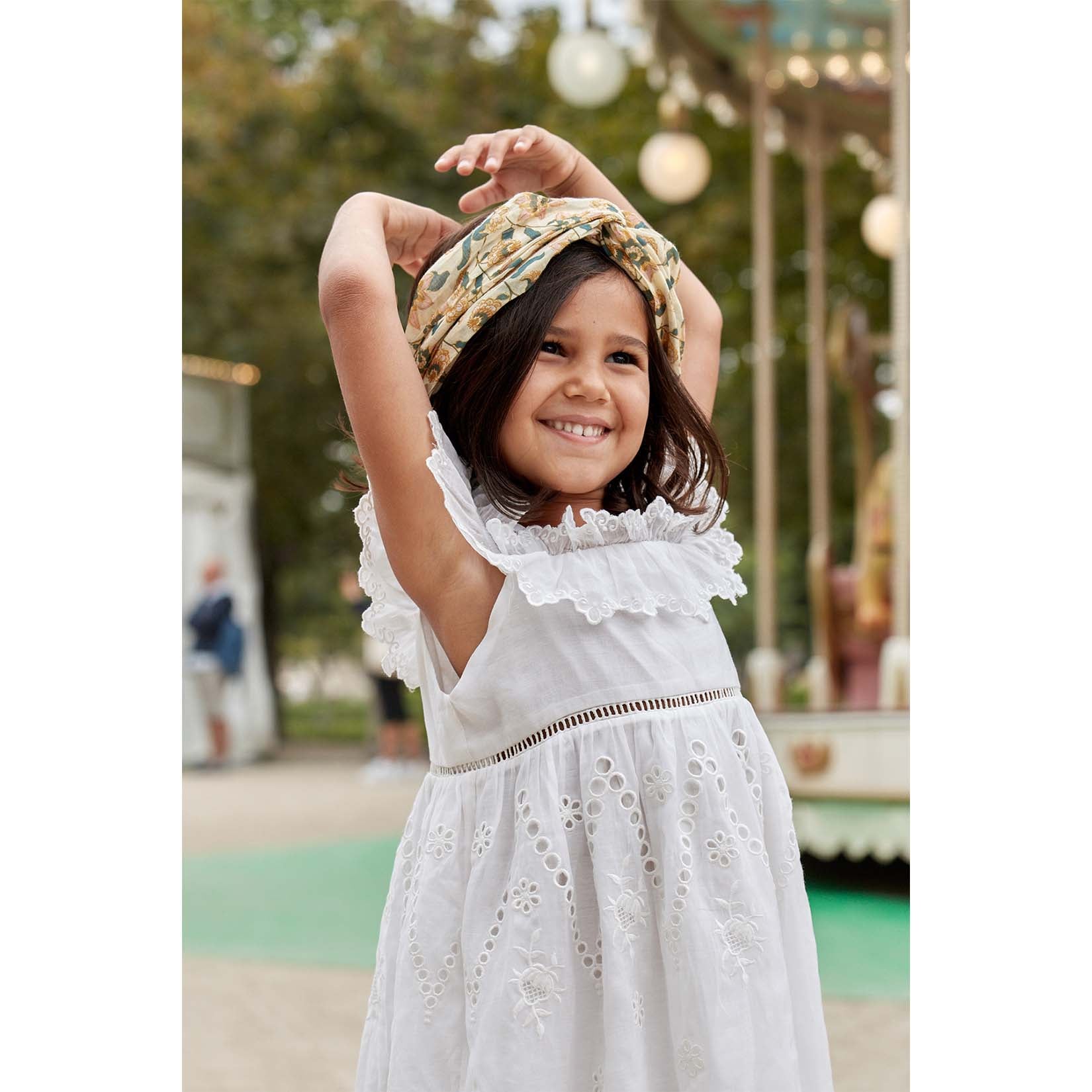 Girls Cream Flowers Headband
