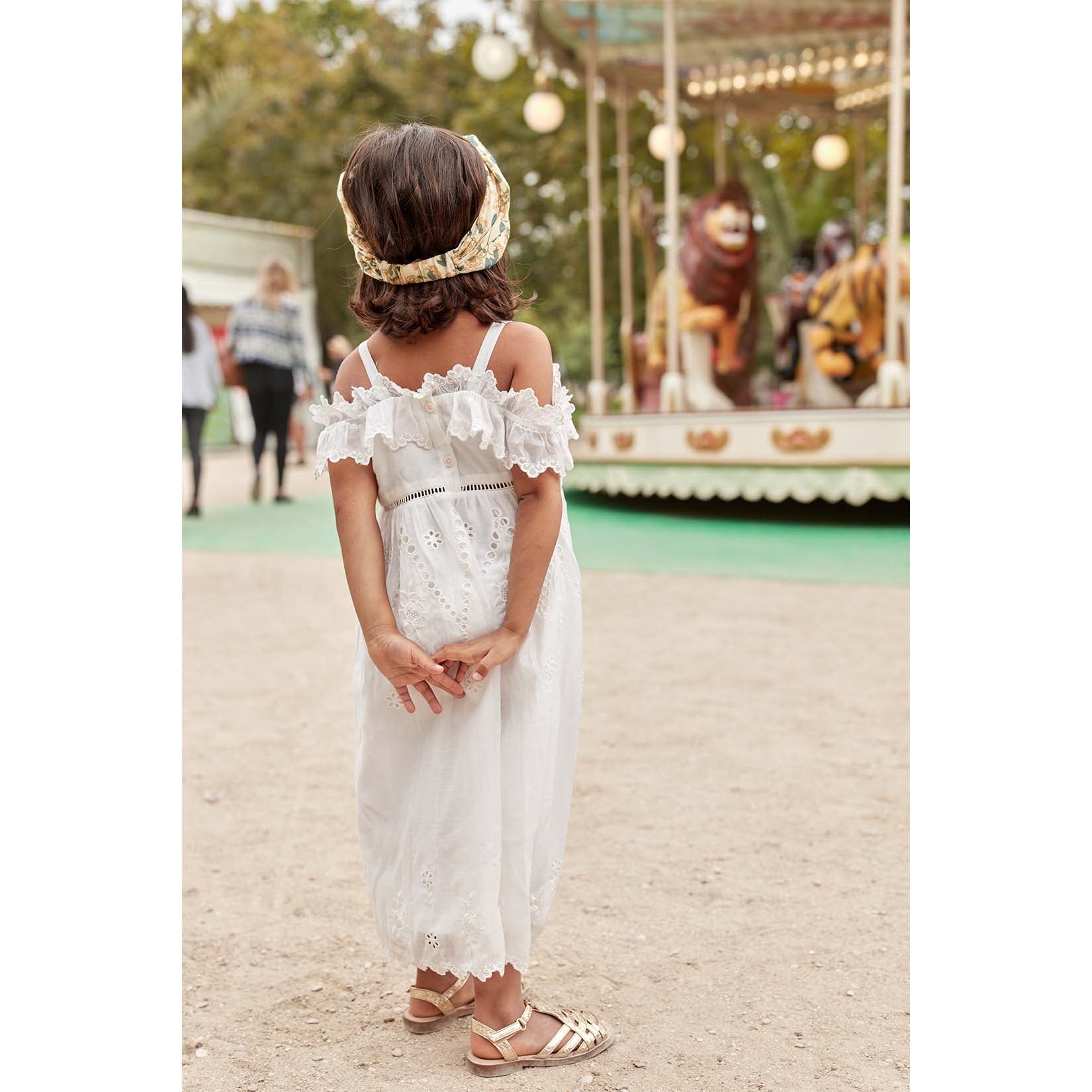 Girls Cream Flowers Headband