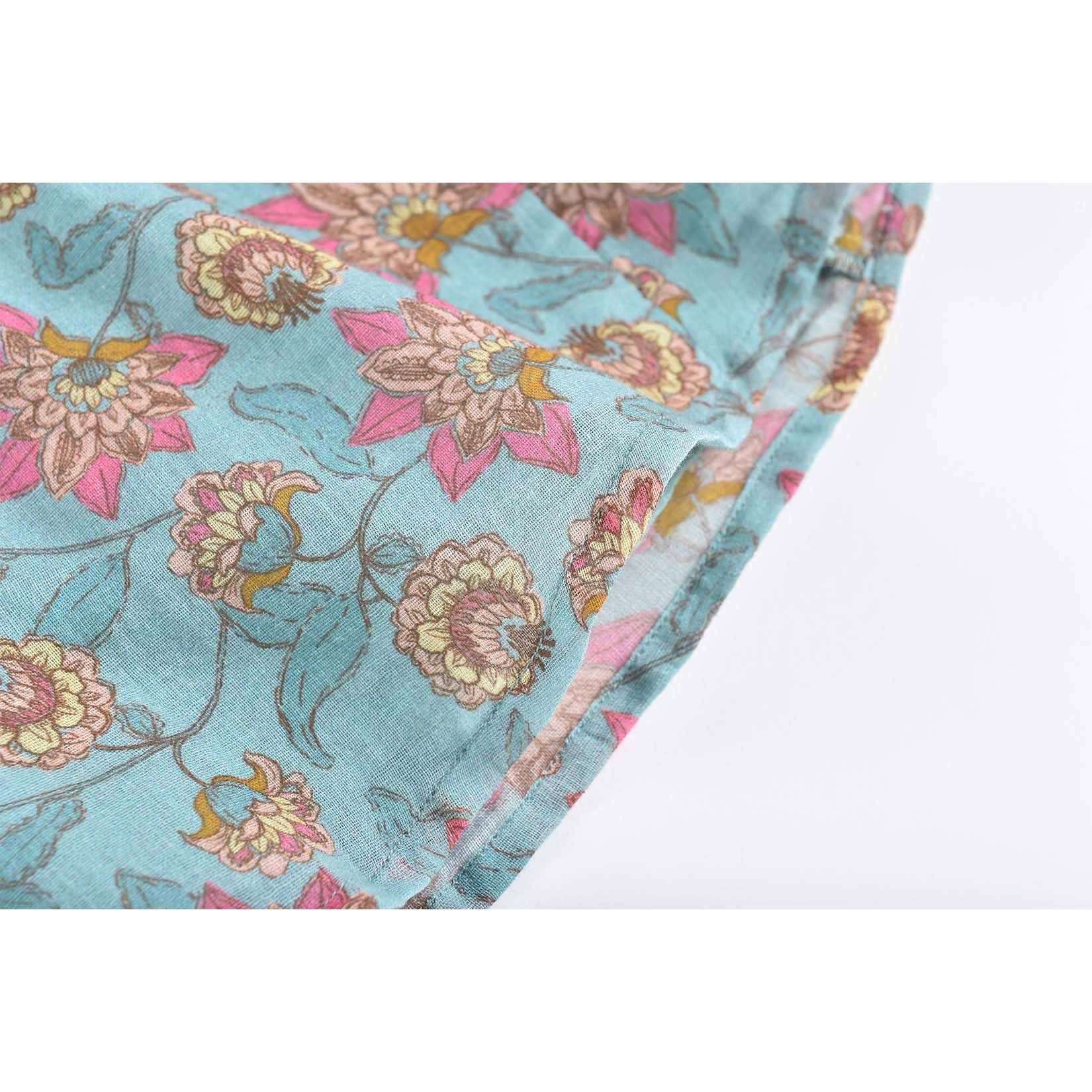 Girls Turquoise Flowers Dress