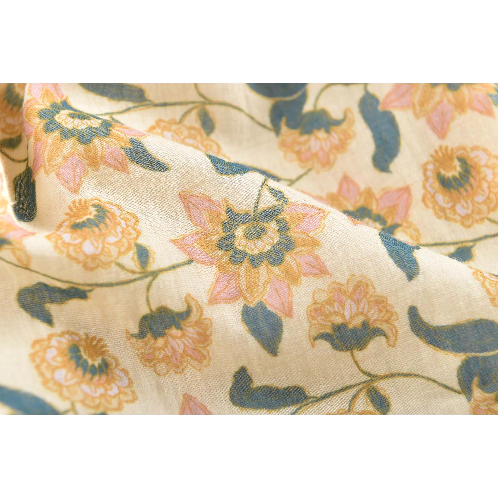 Girls Cream Flowers Blouse