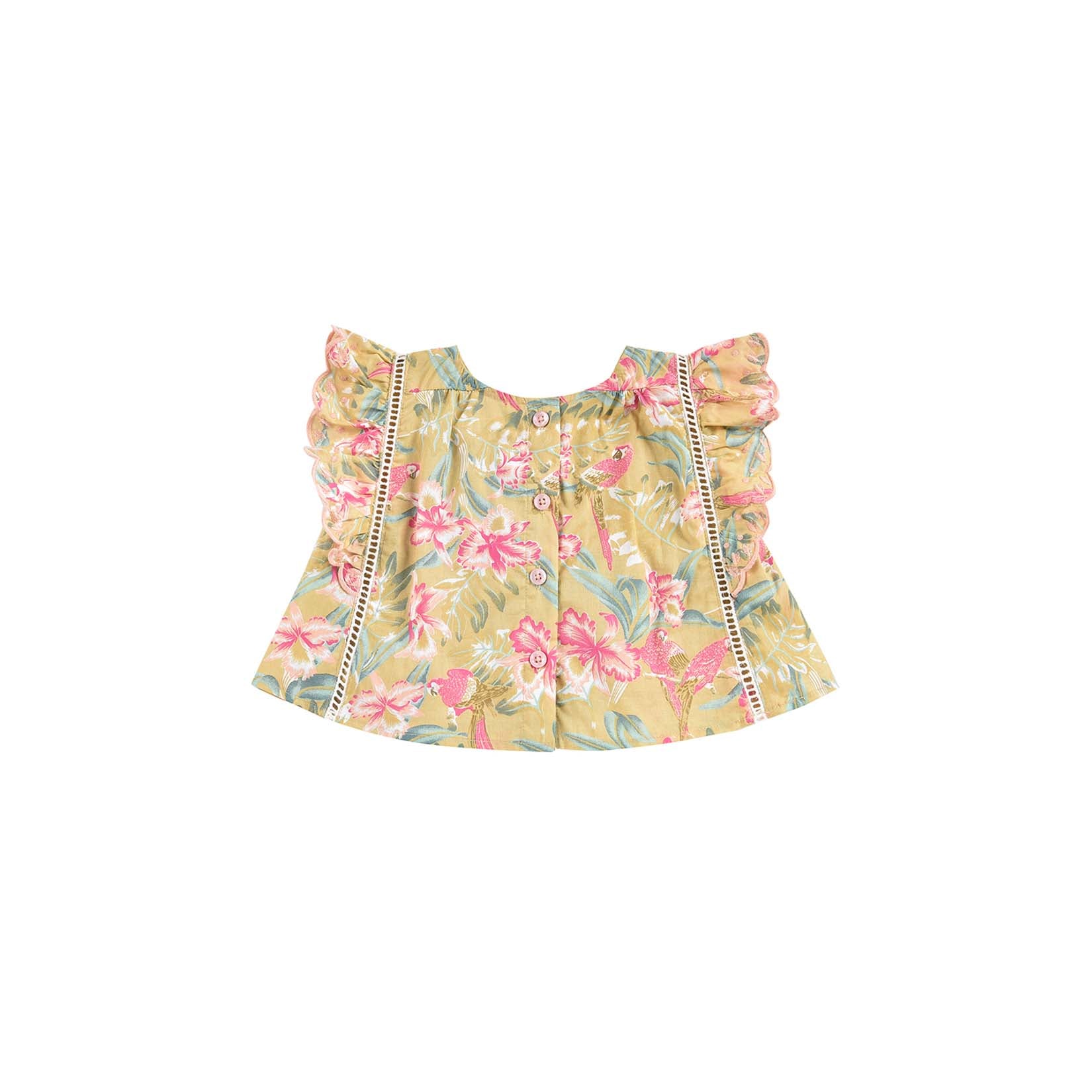 Girls Soft Honey Parrots Blouse