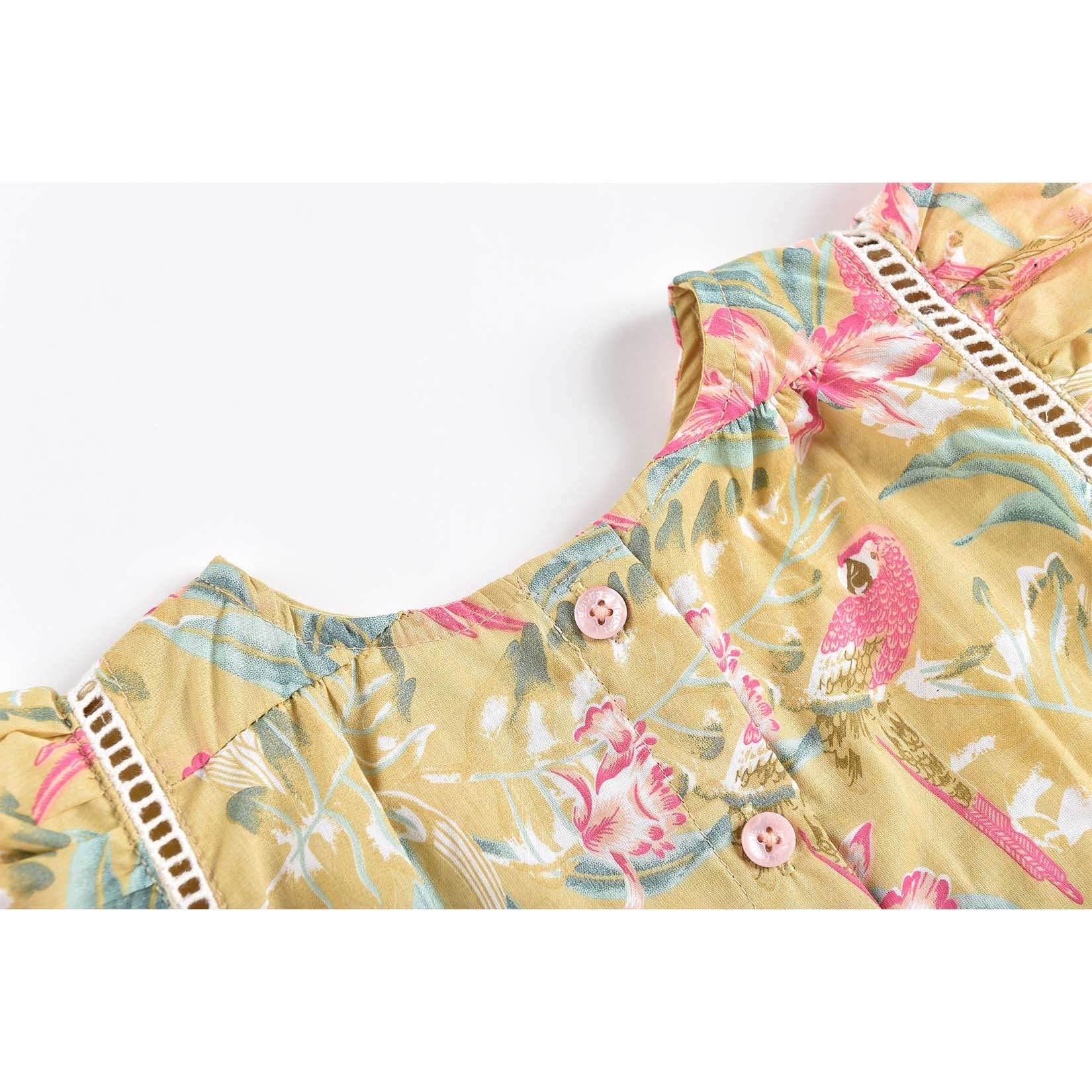 Girls Soft Honey Parrots Blouse