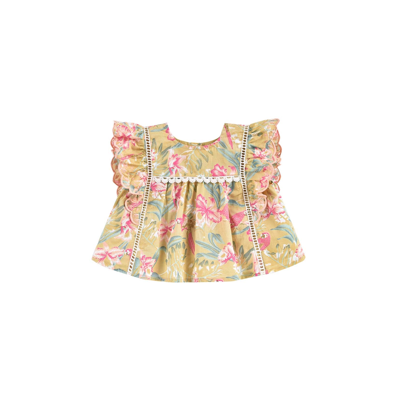 Girls Soft Honey Parrots Blouse