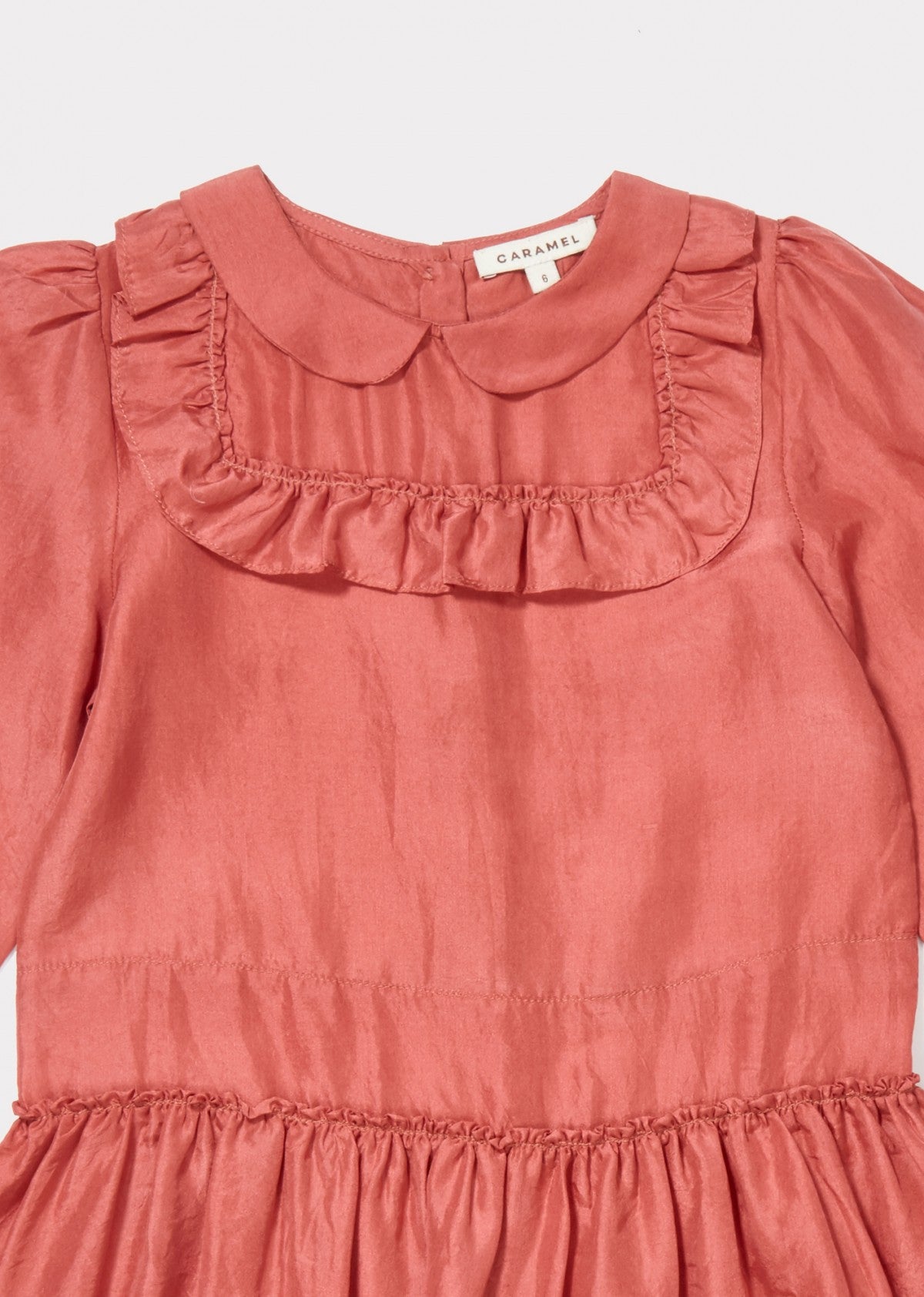 Girls Red Silk Woven Dress