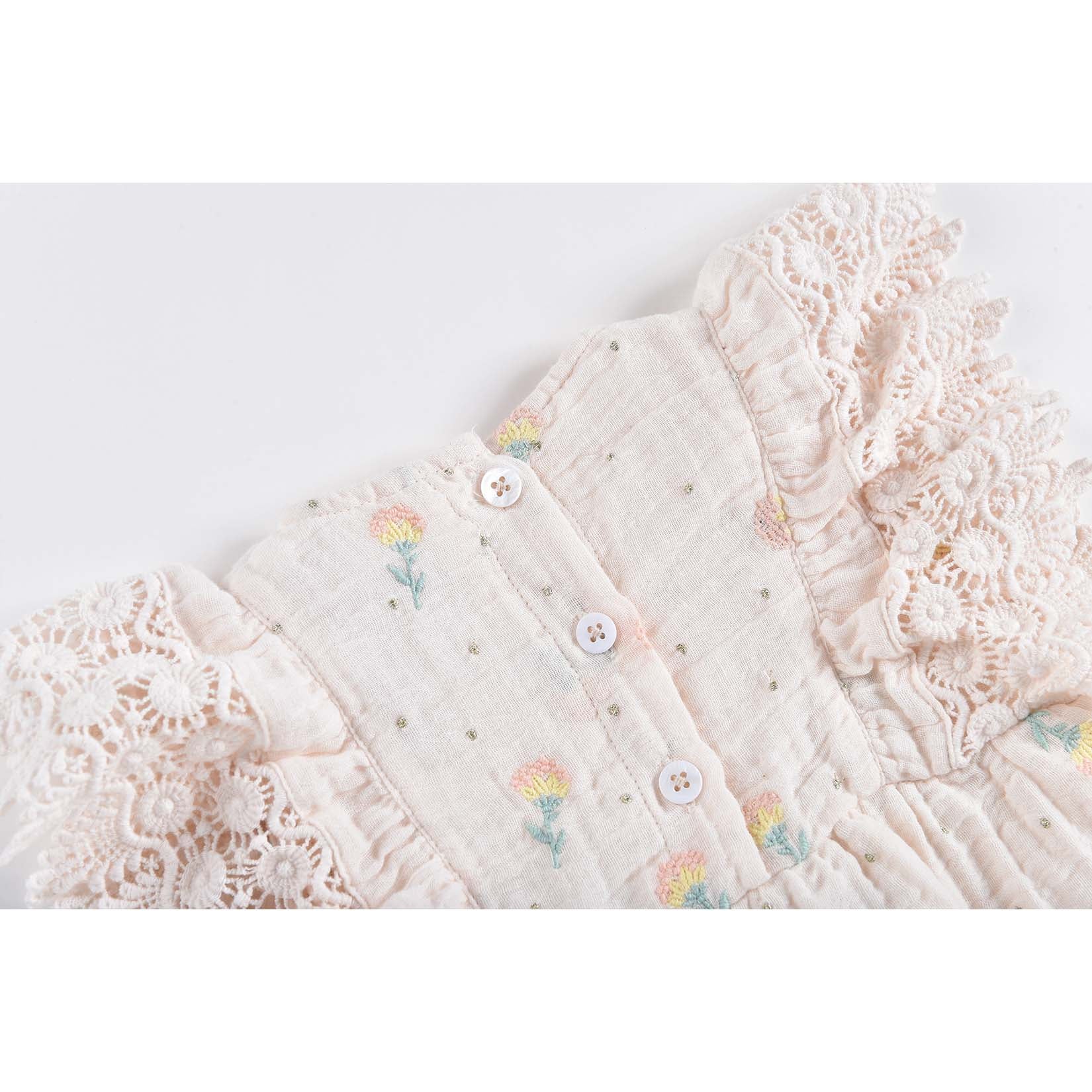 Girls Blush Dandelion Flowers Jumpsuit