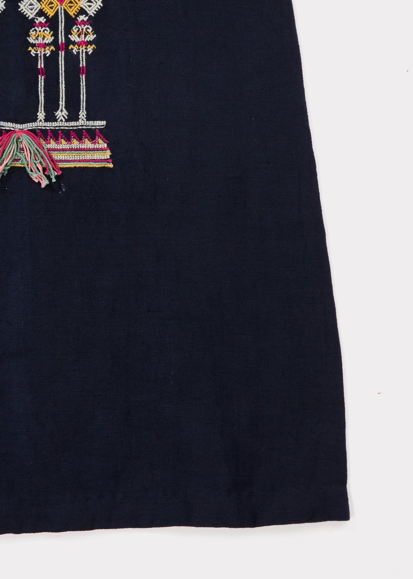 Girls Navy Cotton Woven Dress