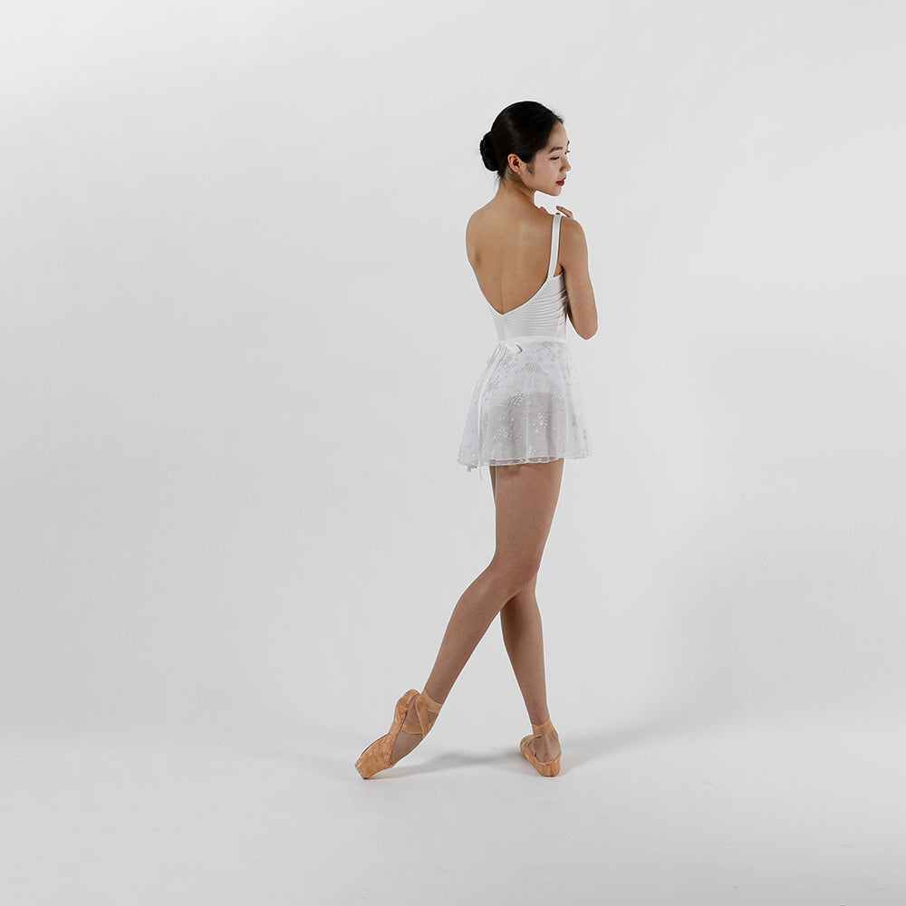 Girls White Reversible Ballet Skirt