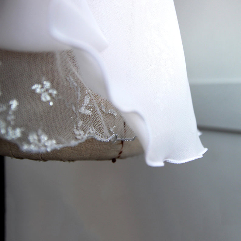 Girls White Reversible Ballet Skirt