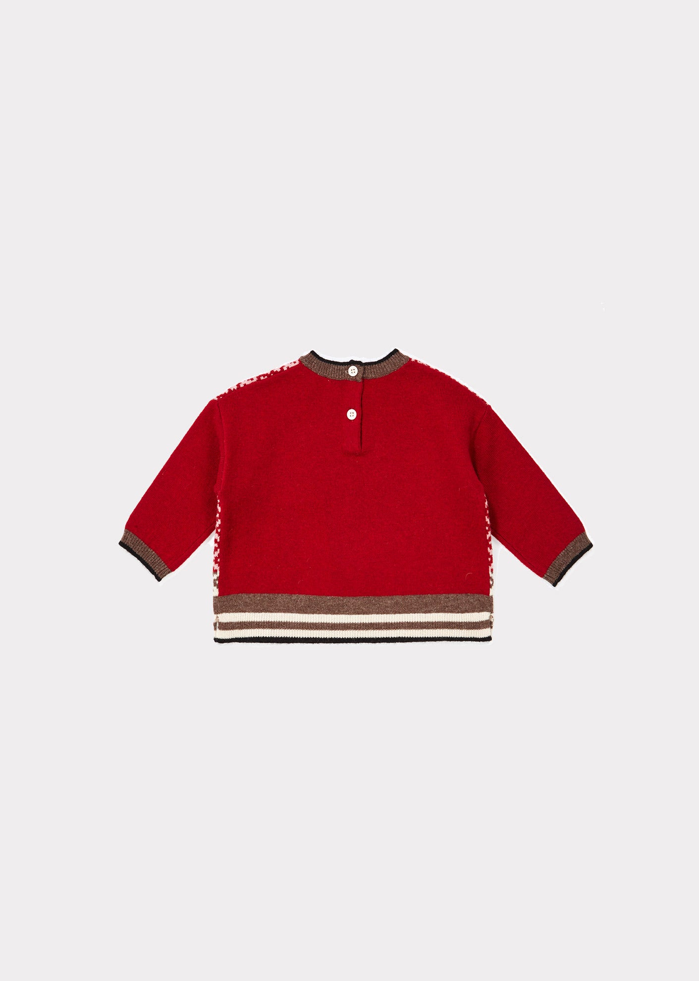Baby Girls Red Check Wool Sweater
