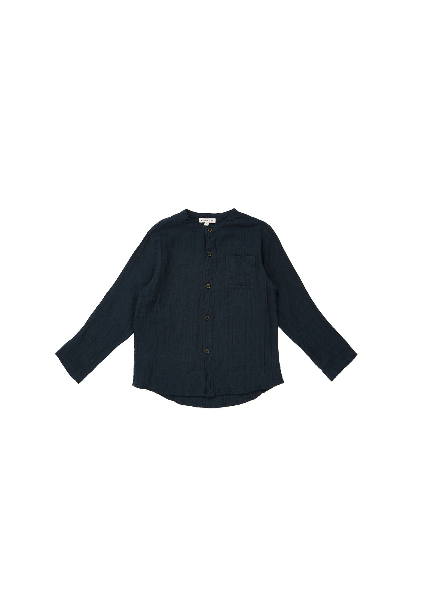 Girls Dark Blue Cotton Shirt