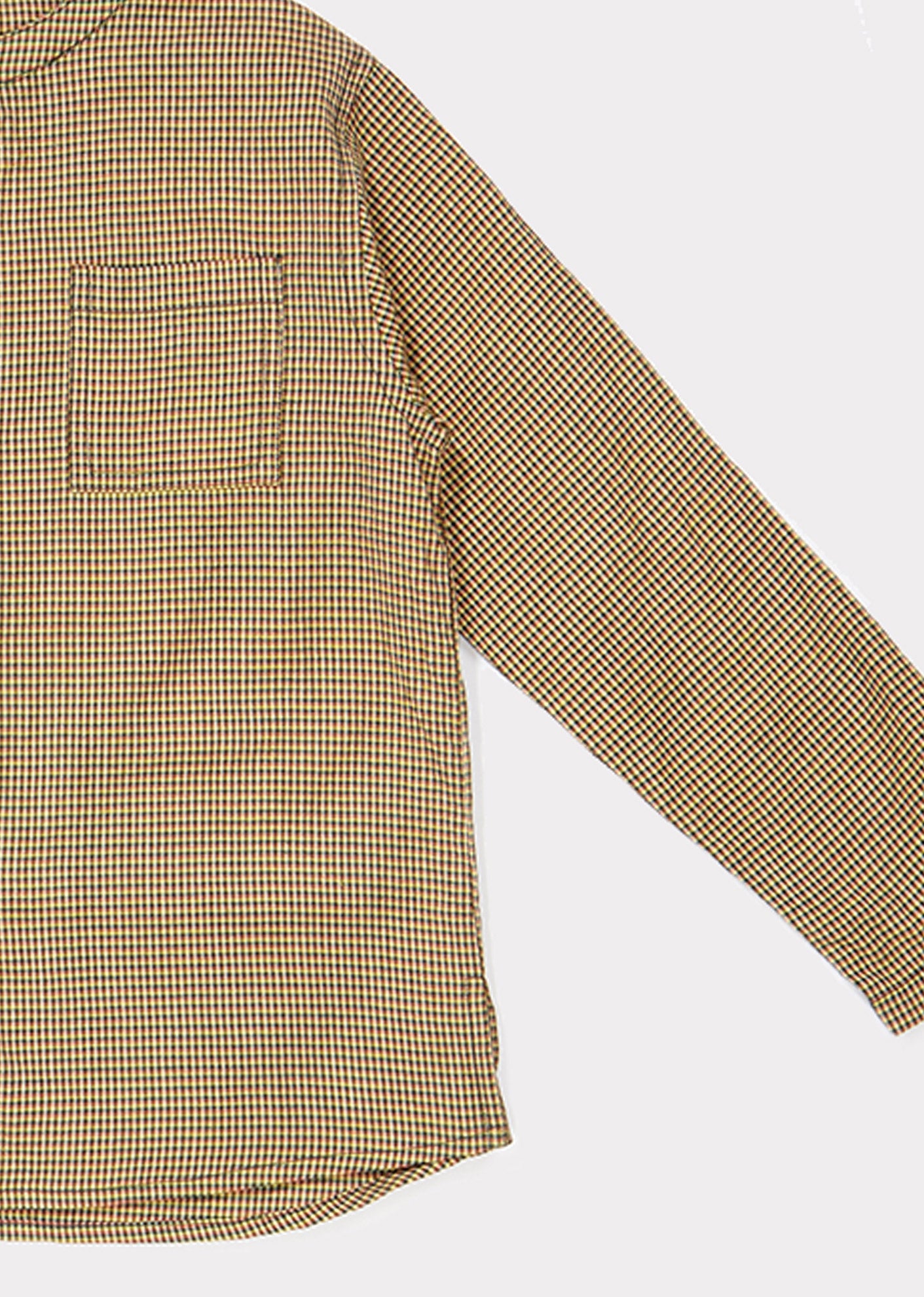 Girls Yellow Check Cotton Shirt