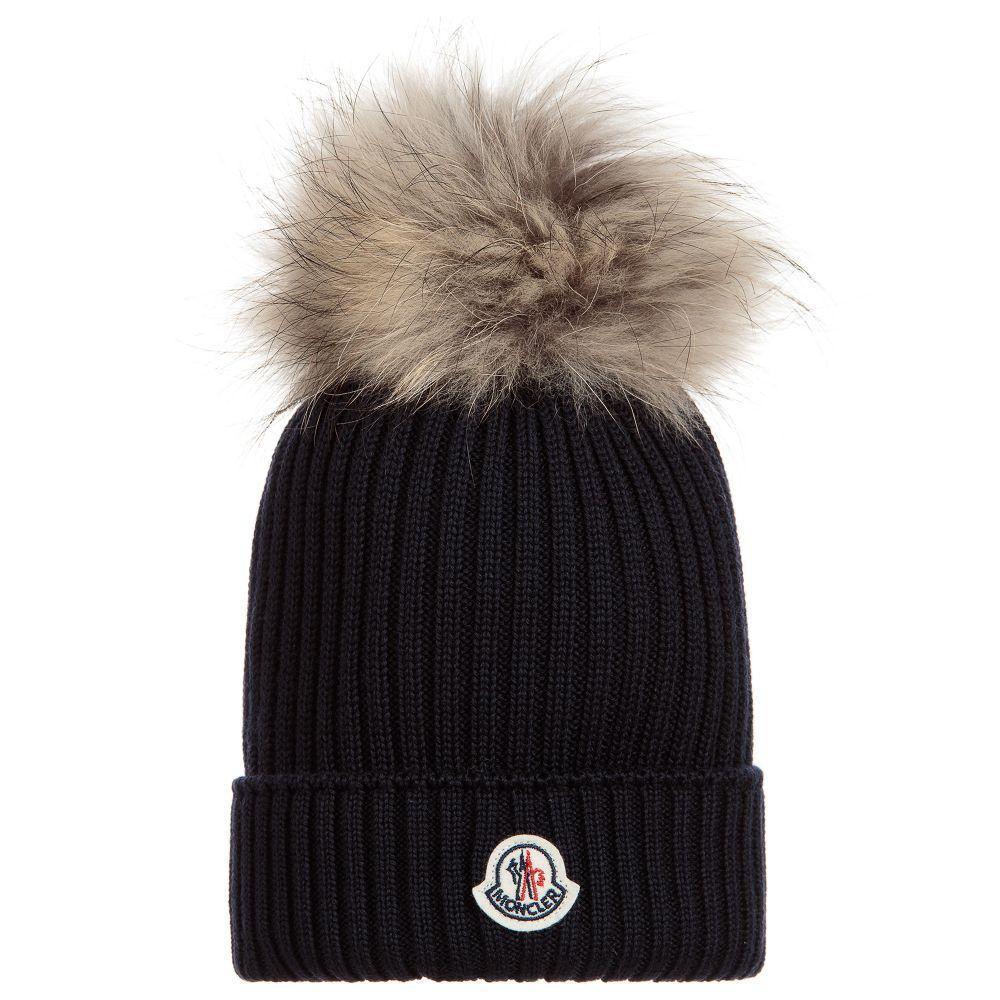 Girls Black Virgin Wool Hat