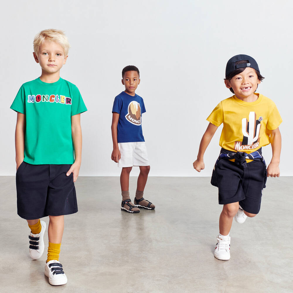 Boys Navy Logo Cotton Shorts