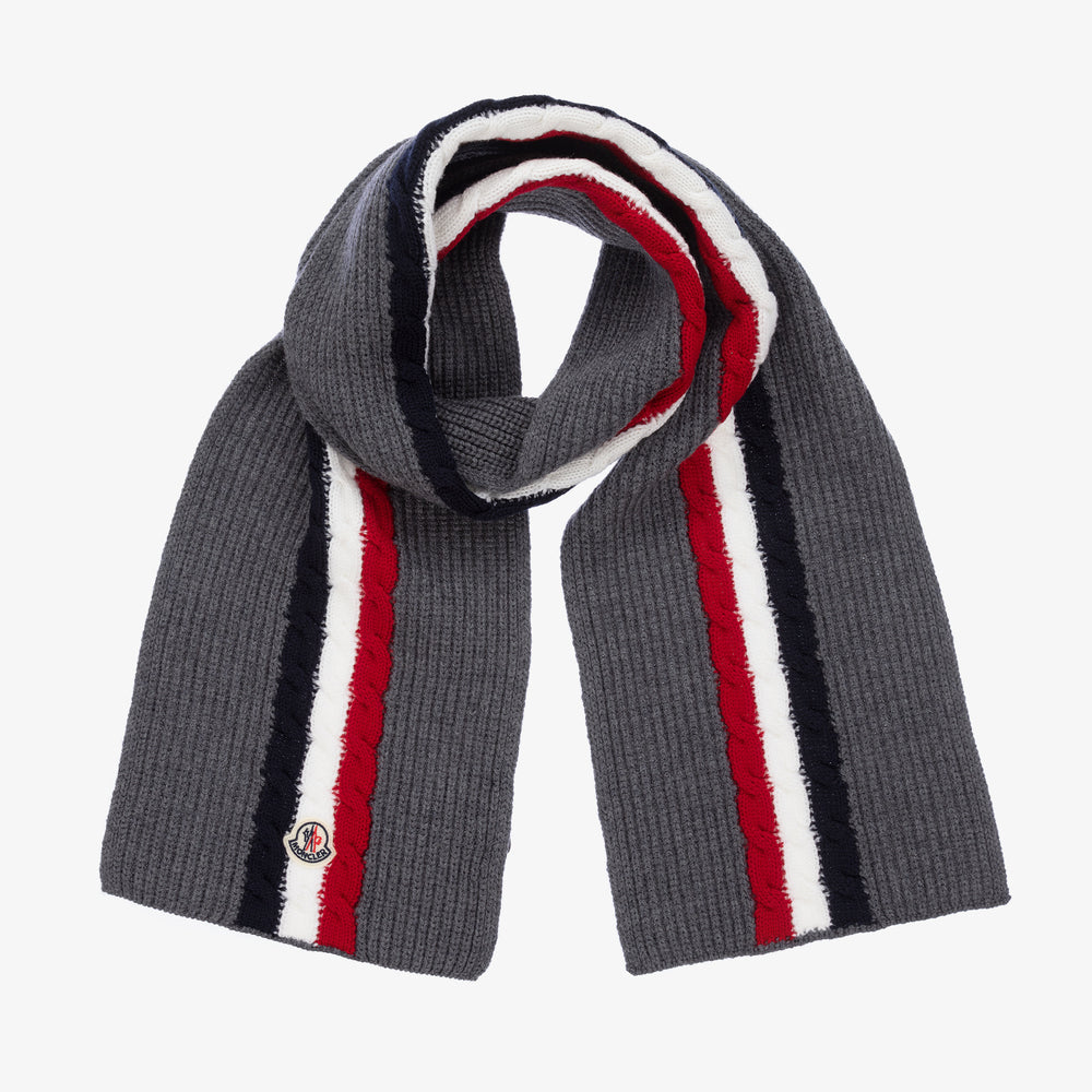 Boys Grey Wool Scarf