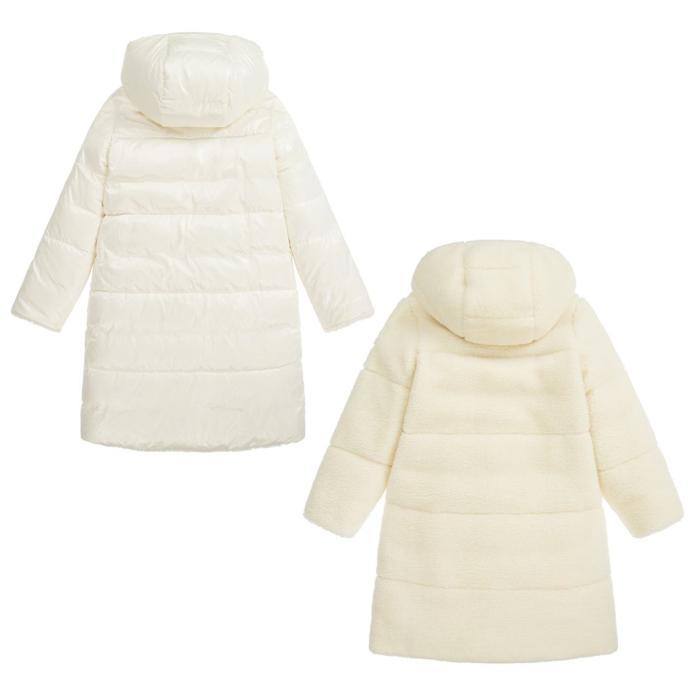 Girls White Bagaud Padded Down Long Coat