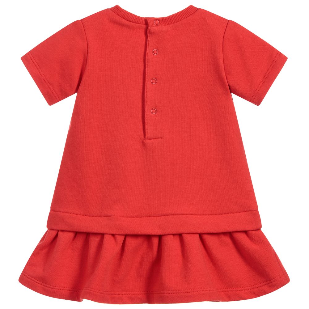 Baby Girls Poppy Red Cotton Dress