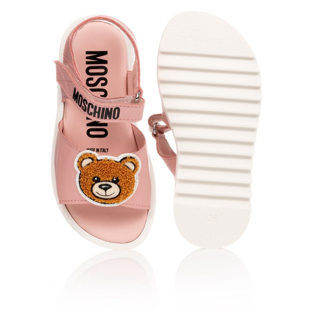Baby Girls Pink Patch Teddy Sandals