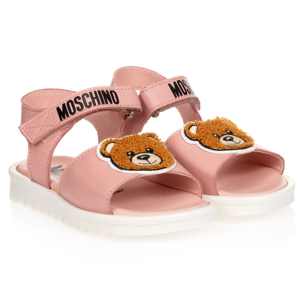 Baby Girls Pink Patch Teddy Sandals