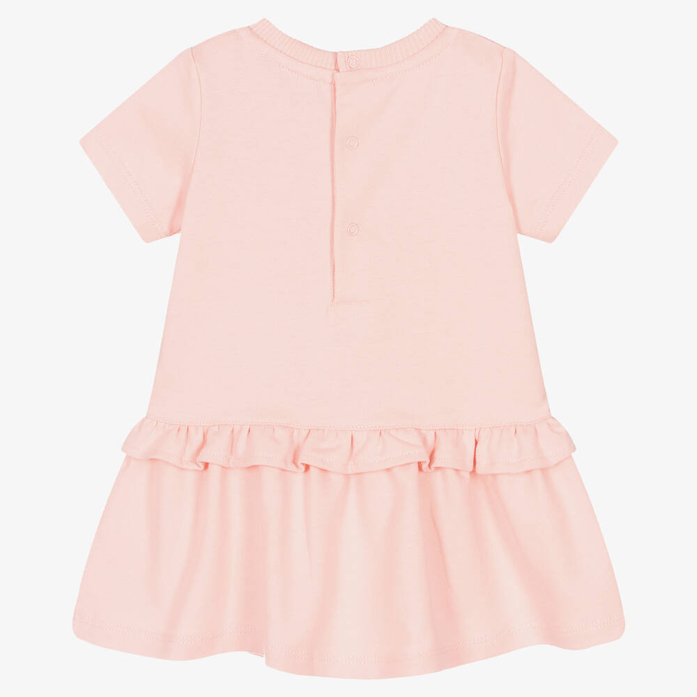 Baby Girls Pink Printed Cotton Dress
