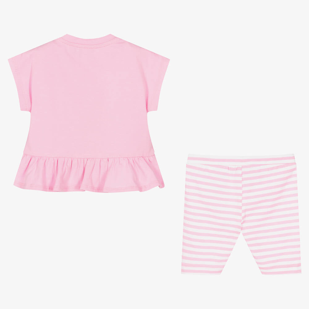 Baby Girls Pink Stripes Cotton Set