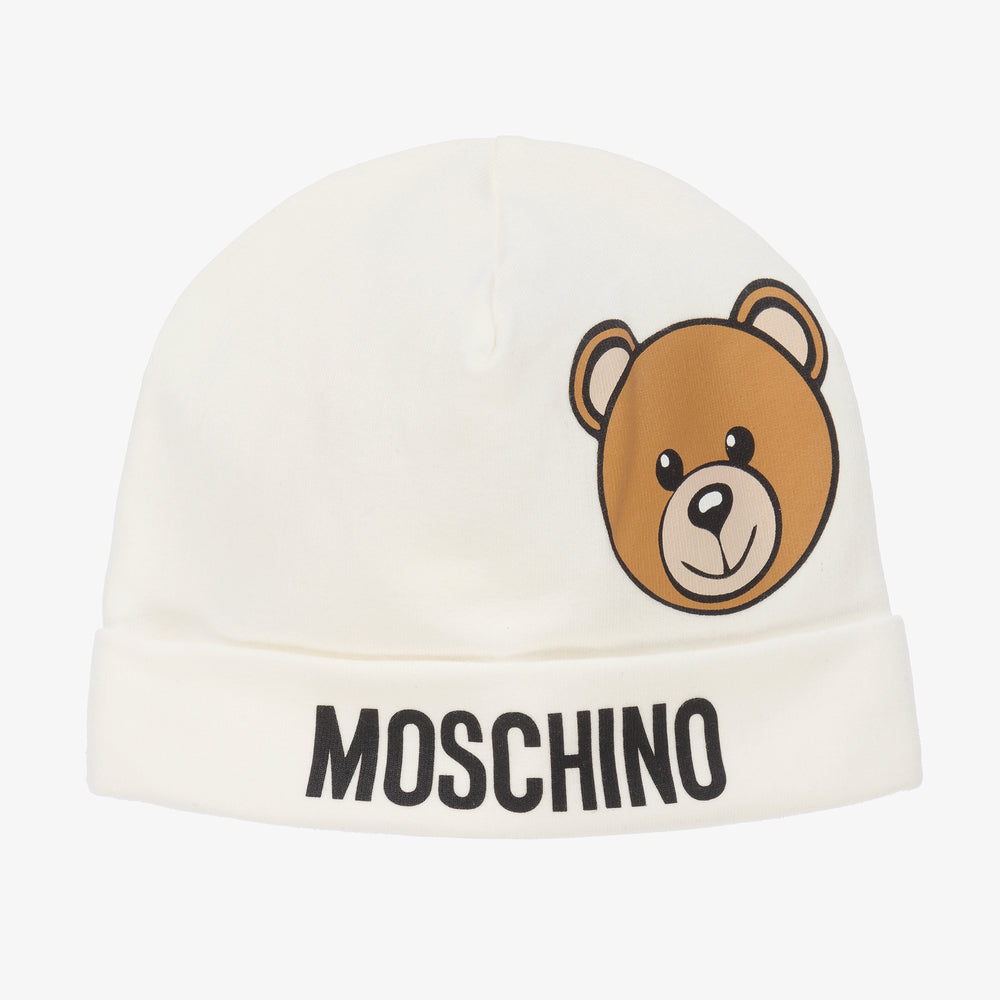 Baby Girls White Logo Cotton Hat