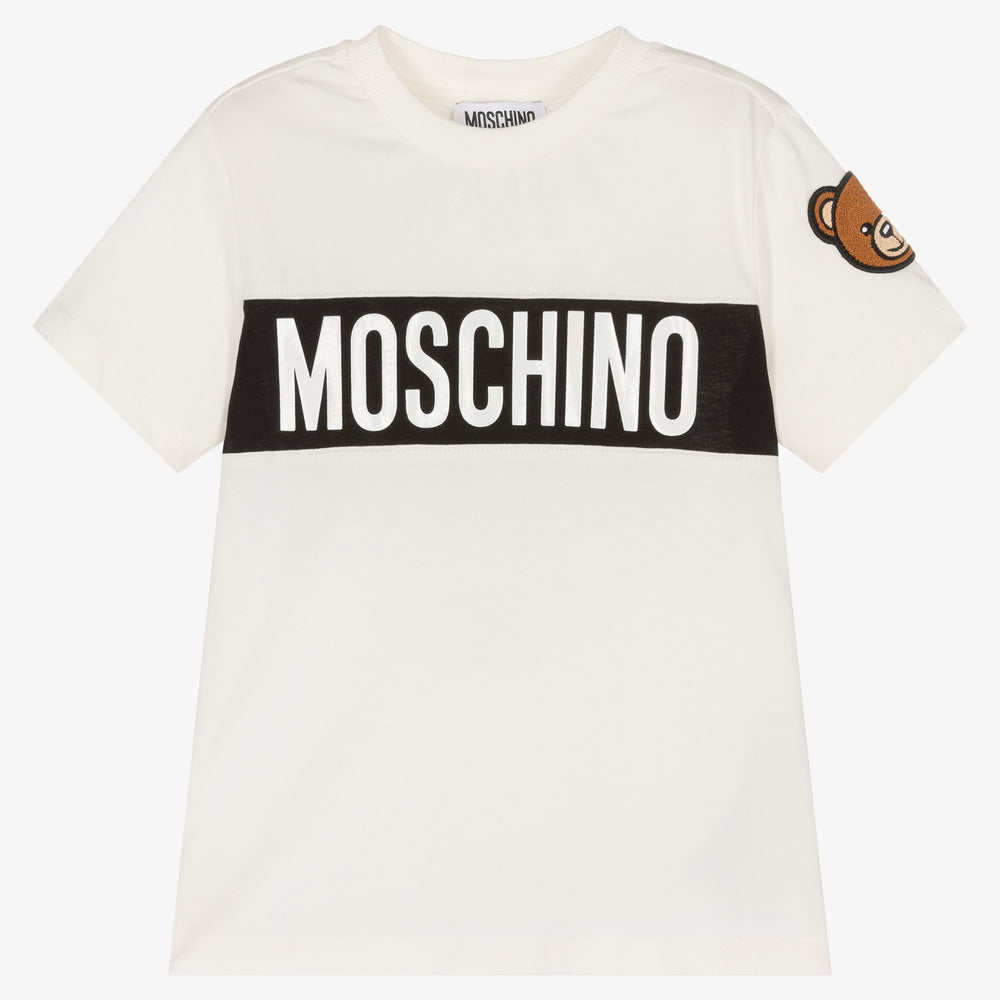 Boys & Girls White Cotton T-Shirt