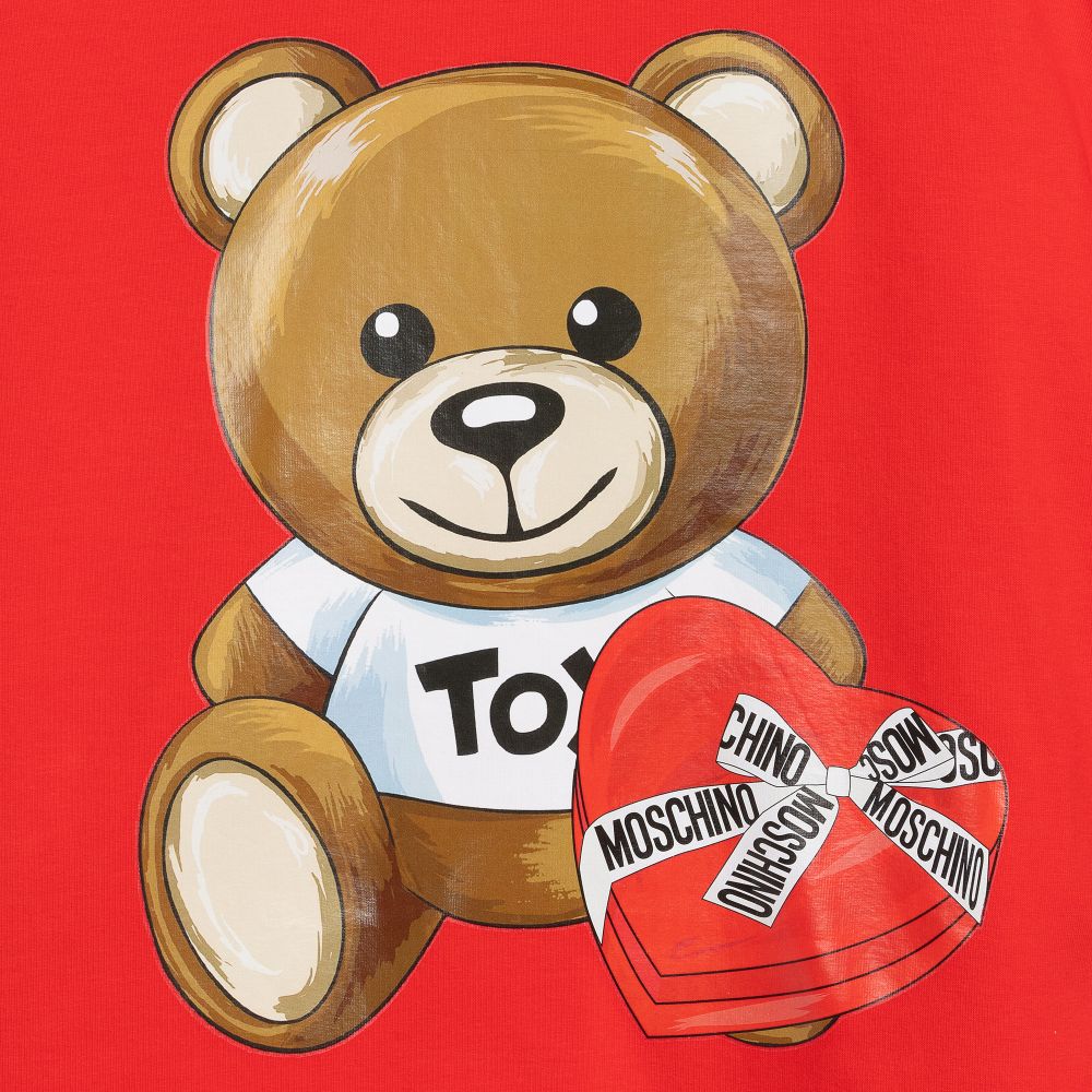 Girls Red Teddy Bear Dress