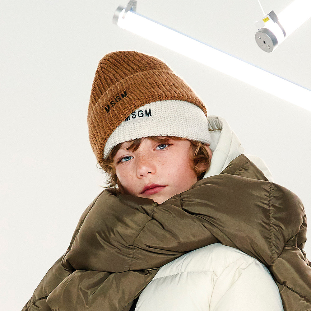 Boys & Girls Brown Wool Knit Hat