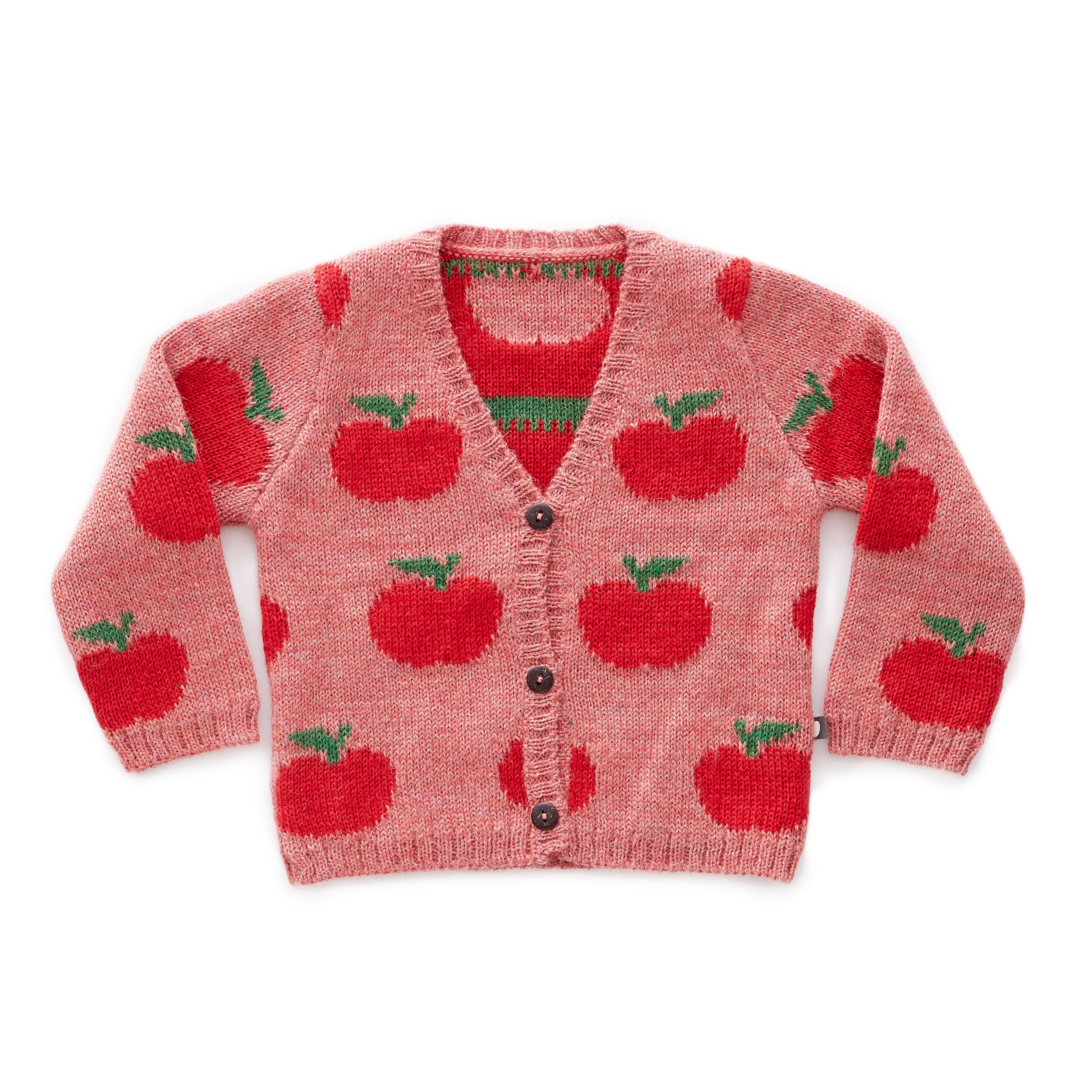 Baby Girls Rose & Red Baby Alpaca Cardigan