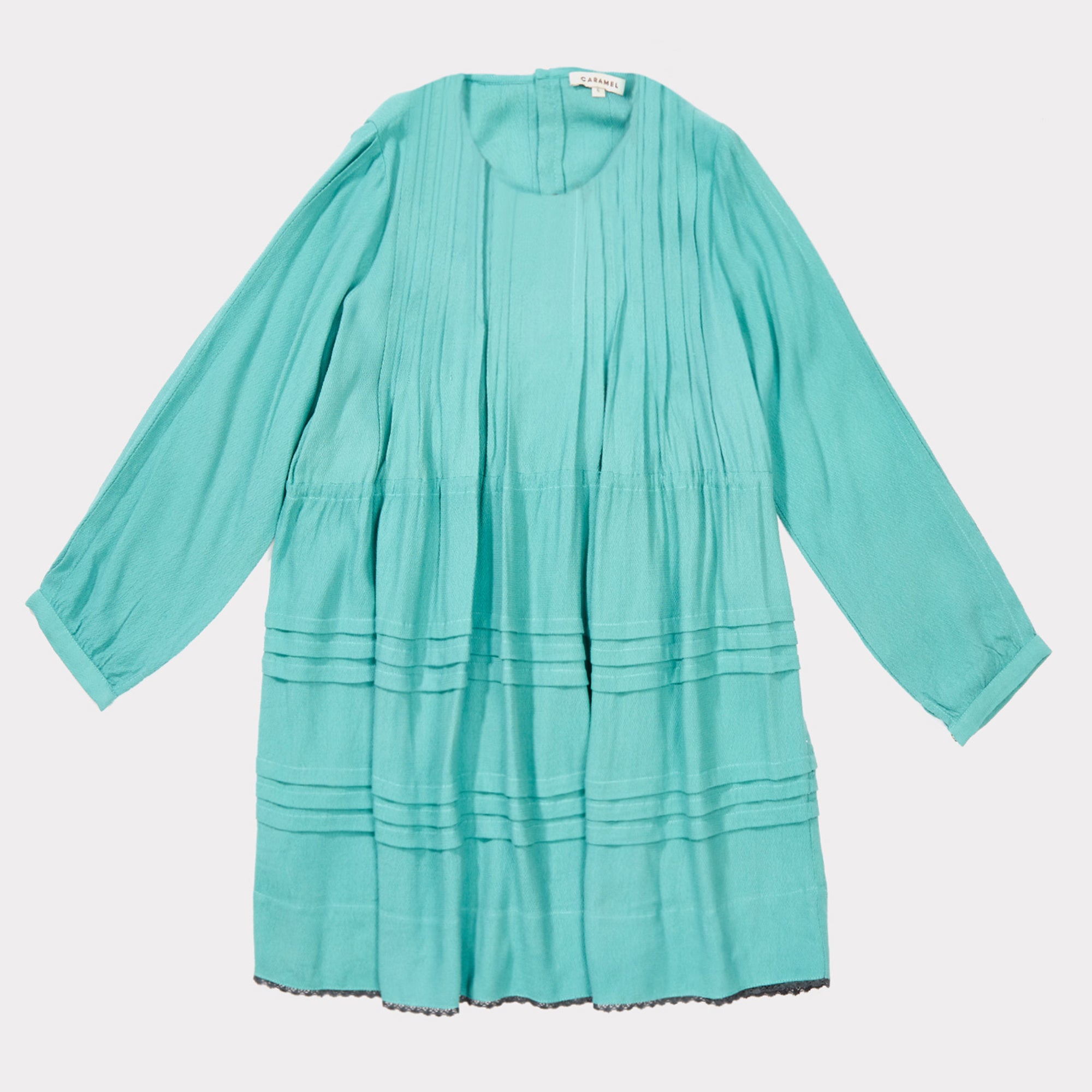 Girls Turquoise Twill Dress