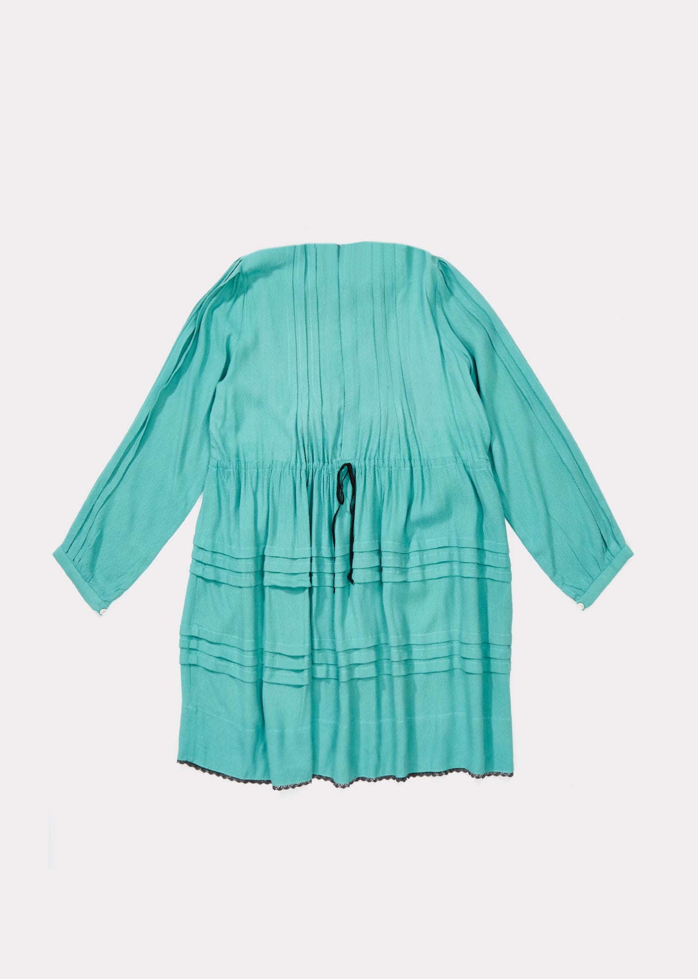 Girls Green Long Sleeves Dress