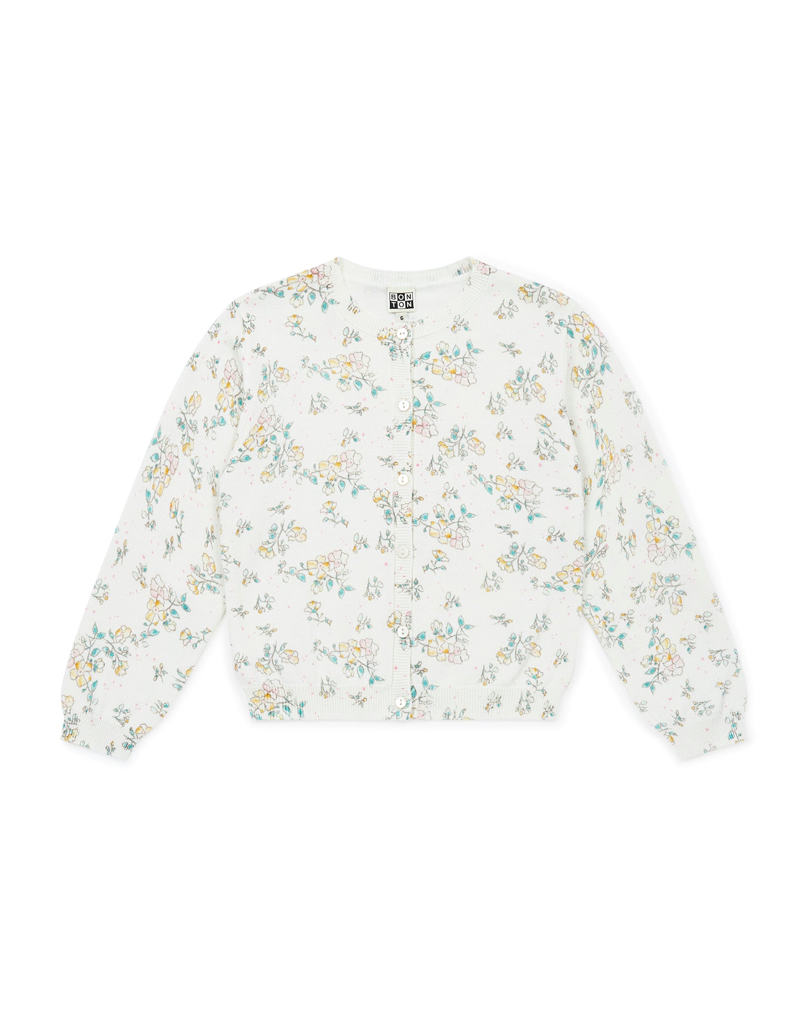 Girls White Cotton Cardigan