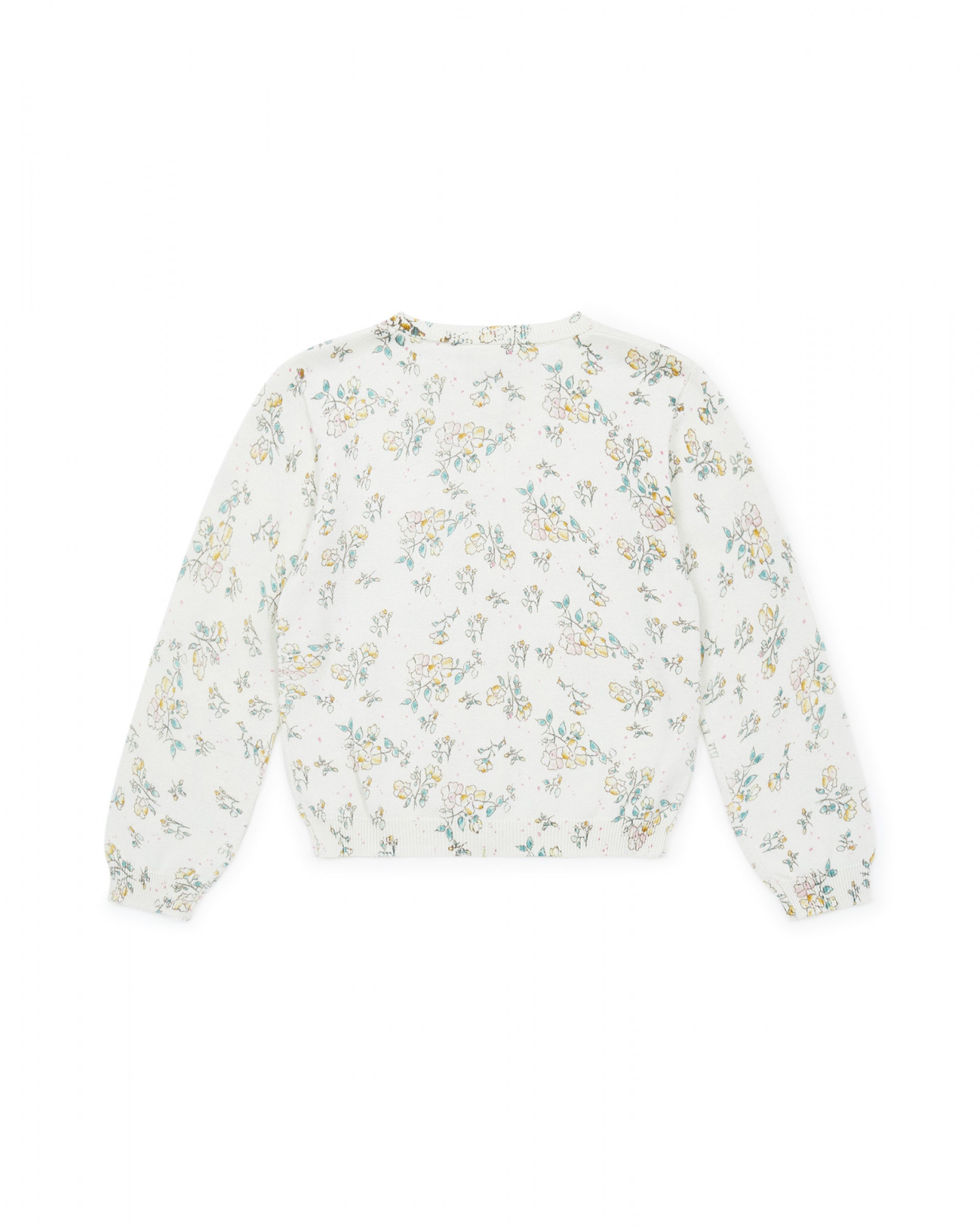 Girls White Cotton Cardigan