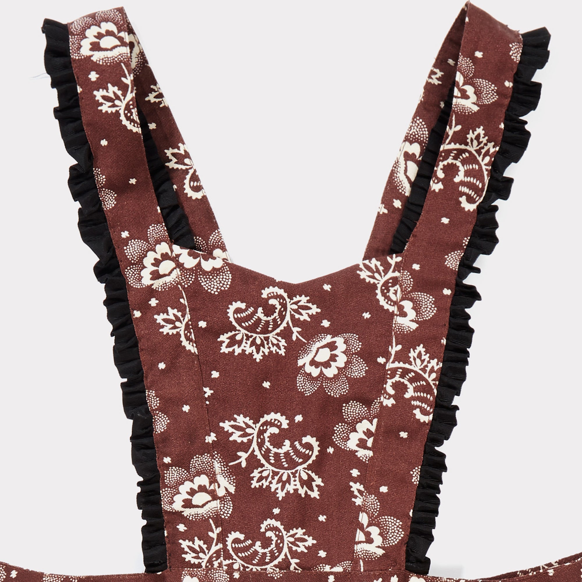 Girls Chocolate Dot Flower Print Skirt