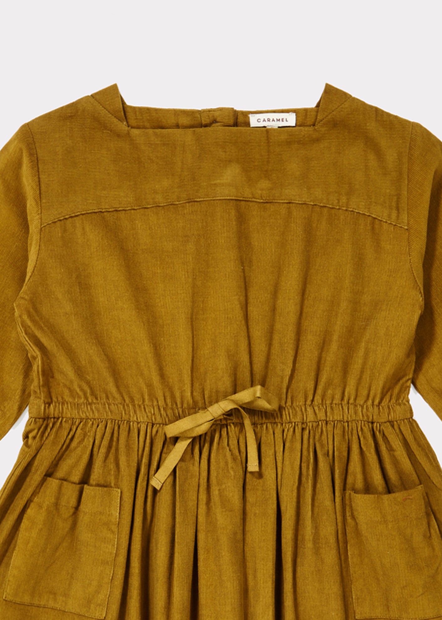 Girls Mustard Waist Cotton Dress