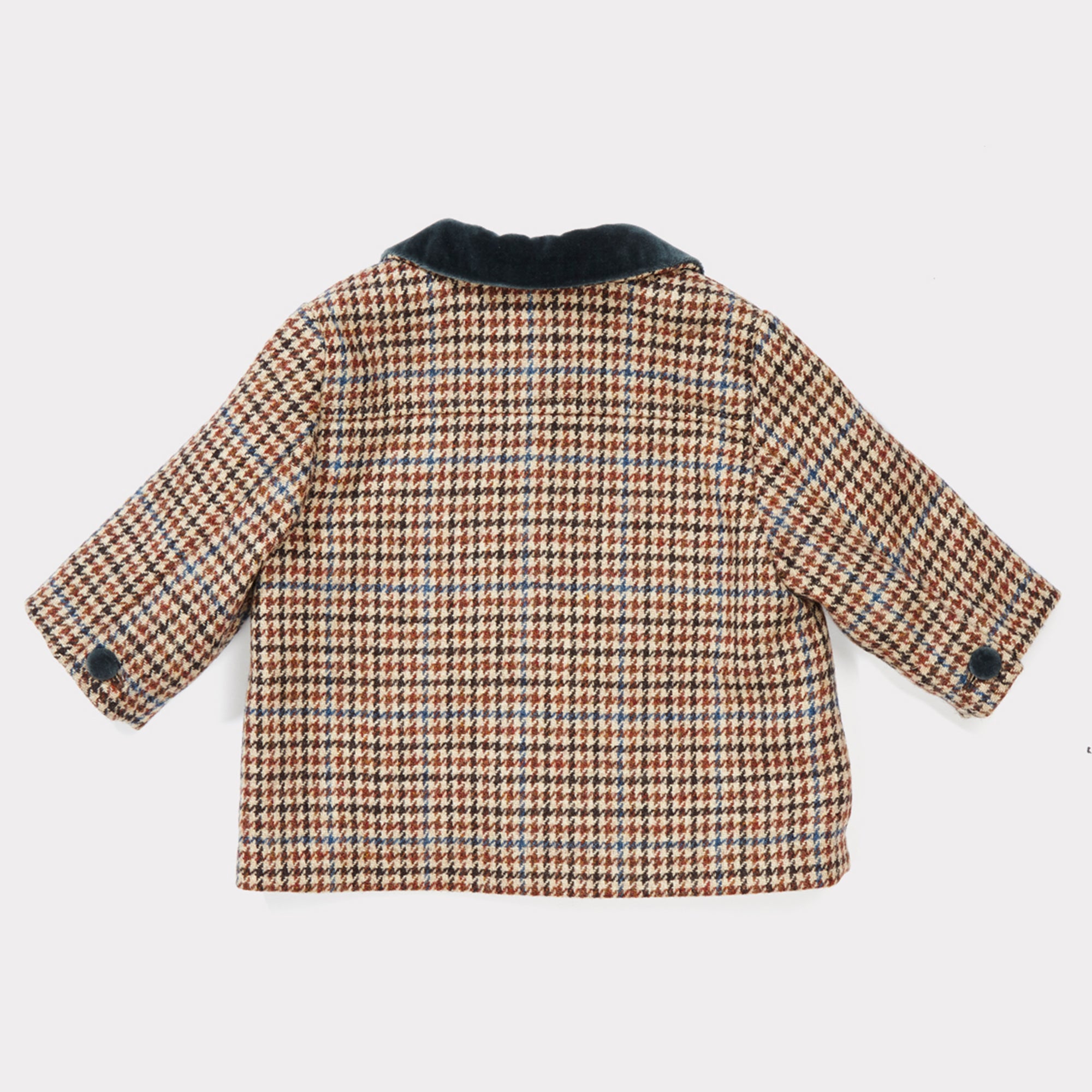 Baby Beige Wool Check Pure New Wool Coat
