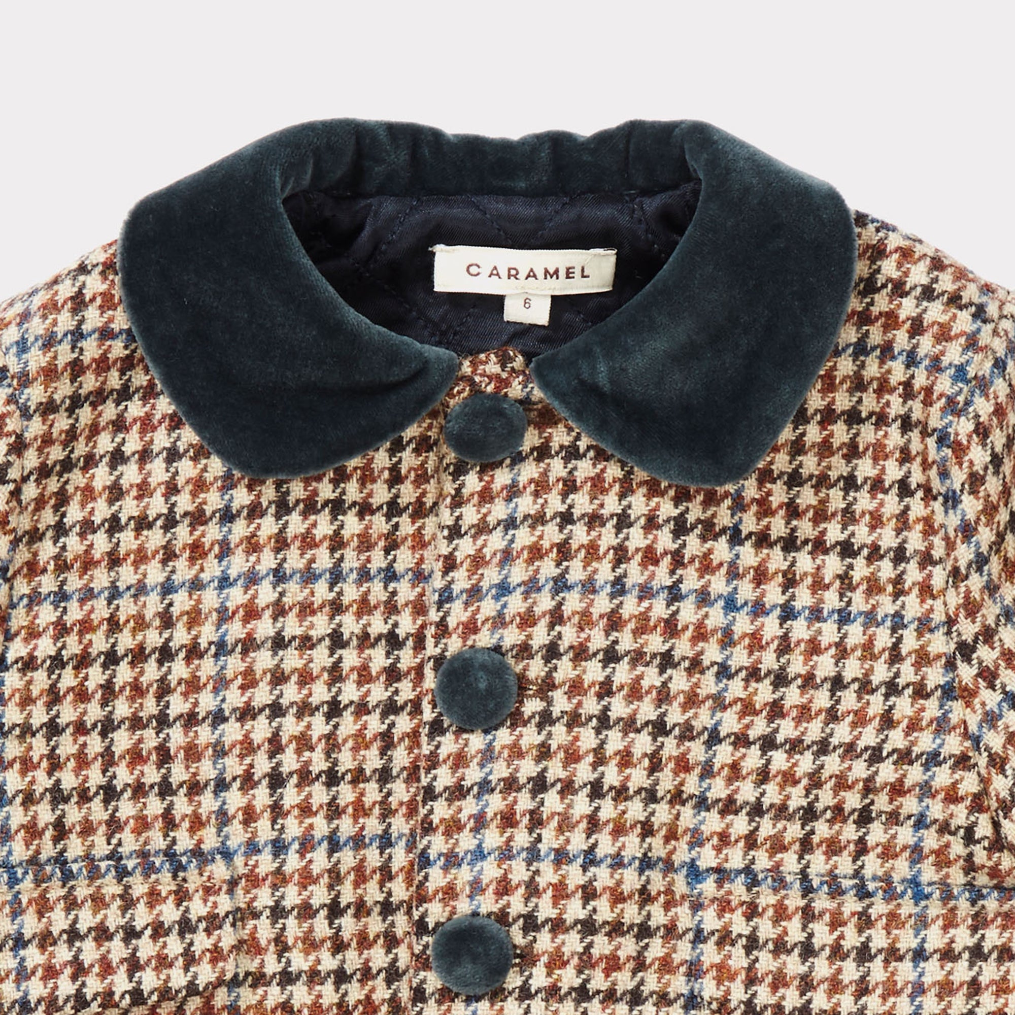 Baby Beige Wool Check Pure New Wool Coat